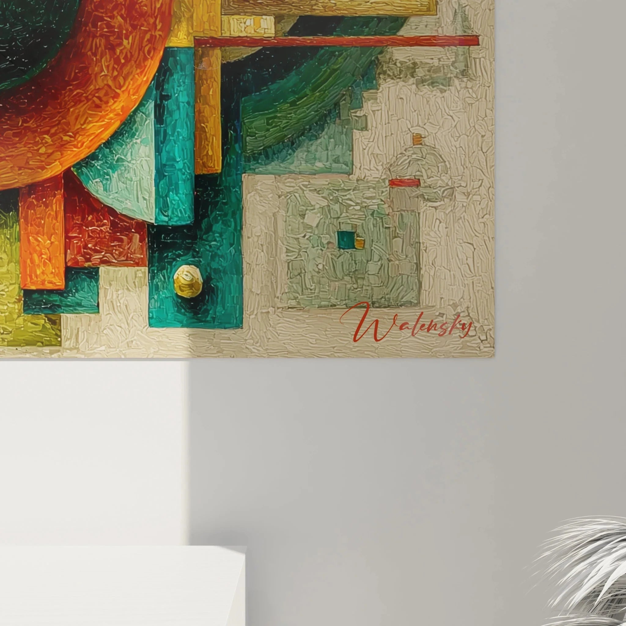 Gesamtansicht abstrakte geometrische Wandkunst Bauhaus Edition dreidimensionale Komposition