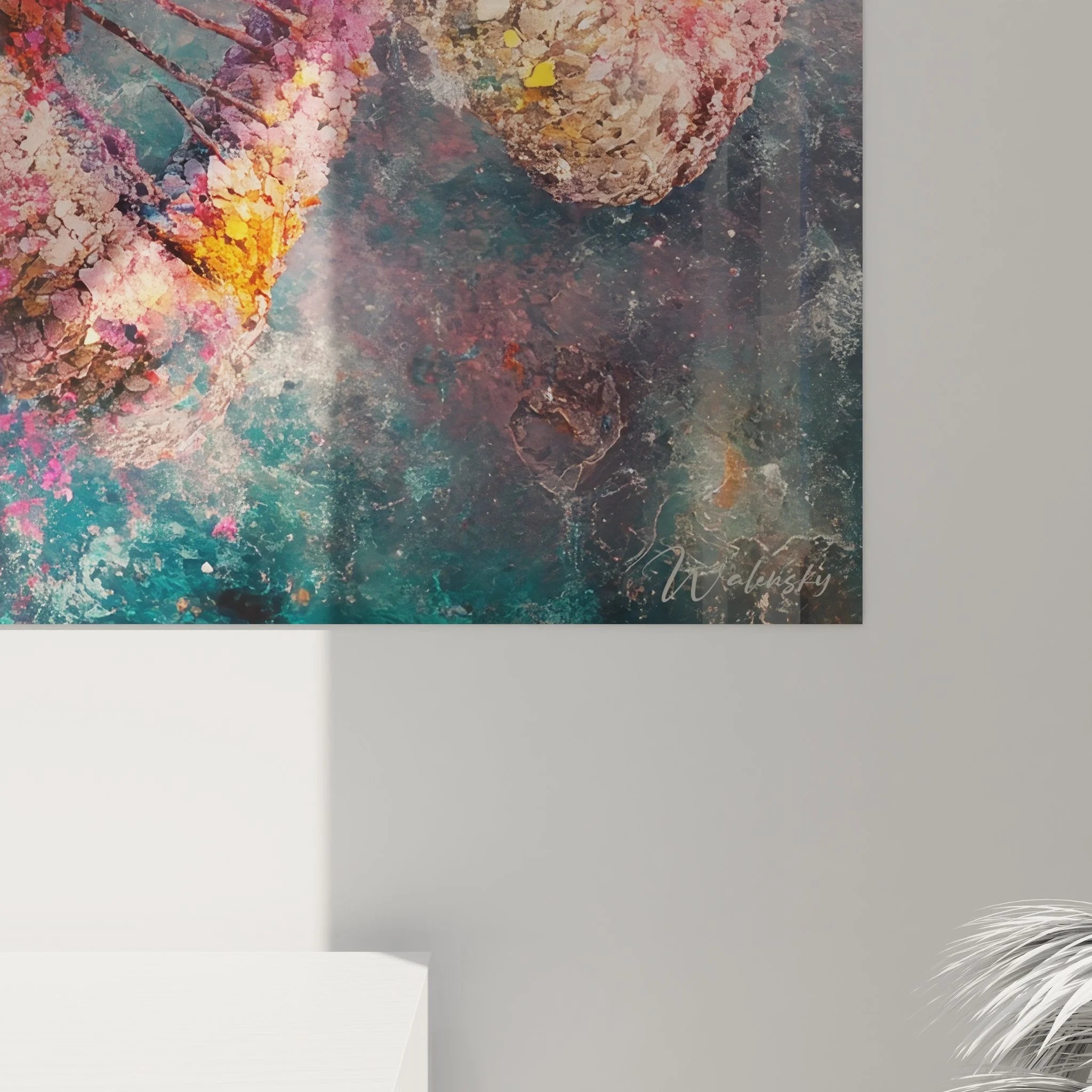 DNA Helix Wandbild Gesamtansicht mit abstrakter genetischer Darstellung