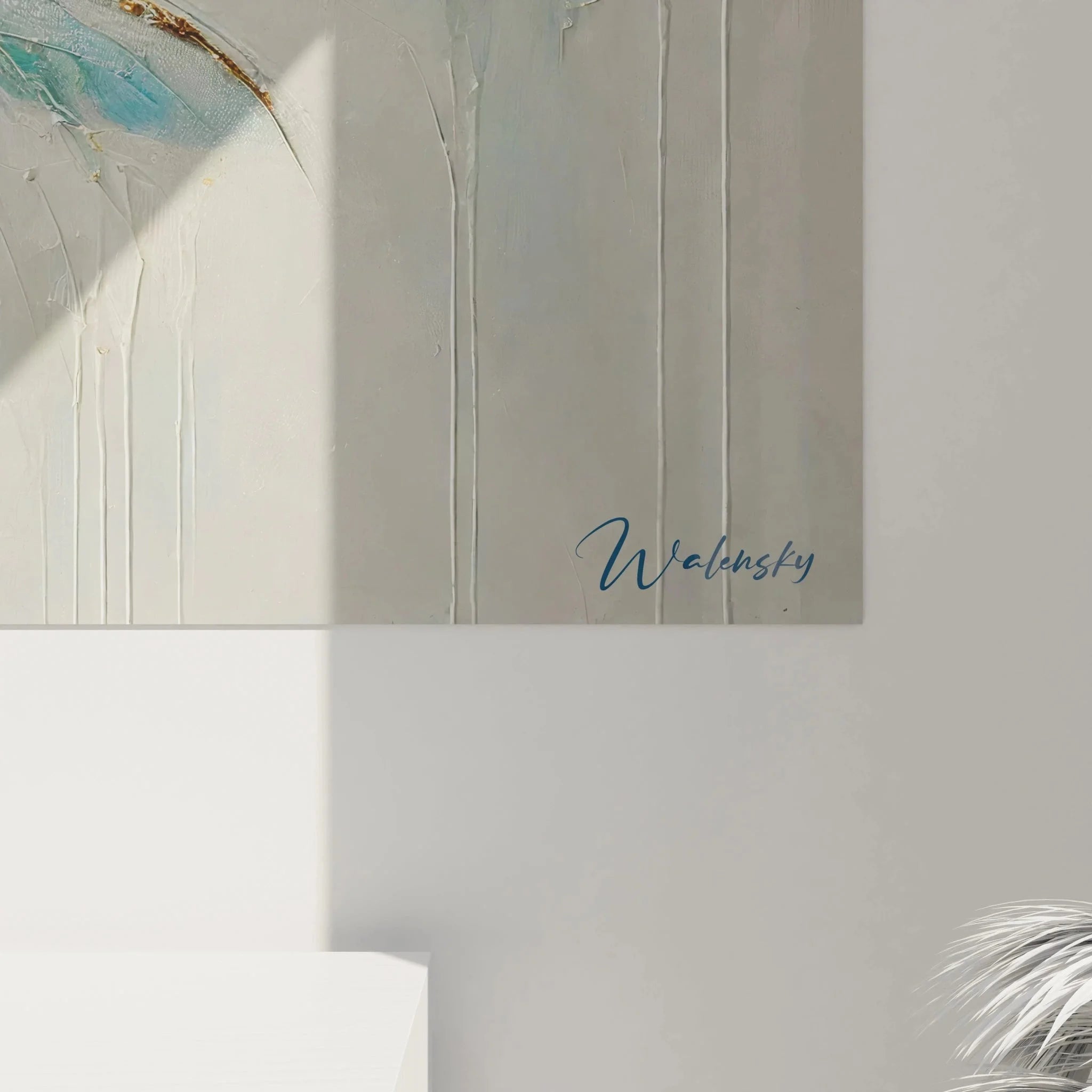 Wandbild Libelle Gesamtansicht, abstrakte Komposition mit Tropfeffekten und Farbverläufen