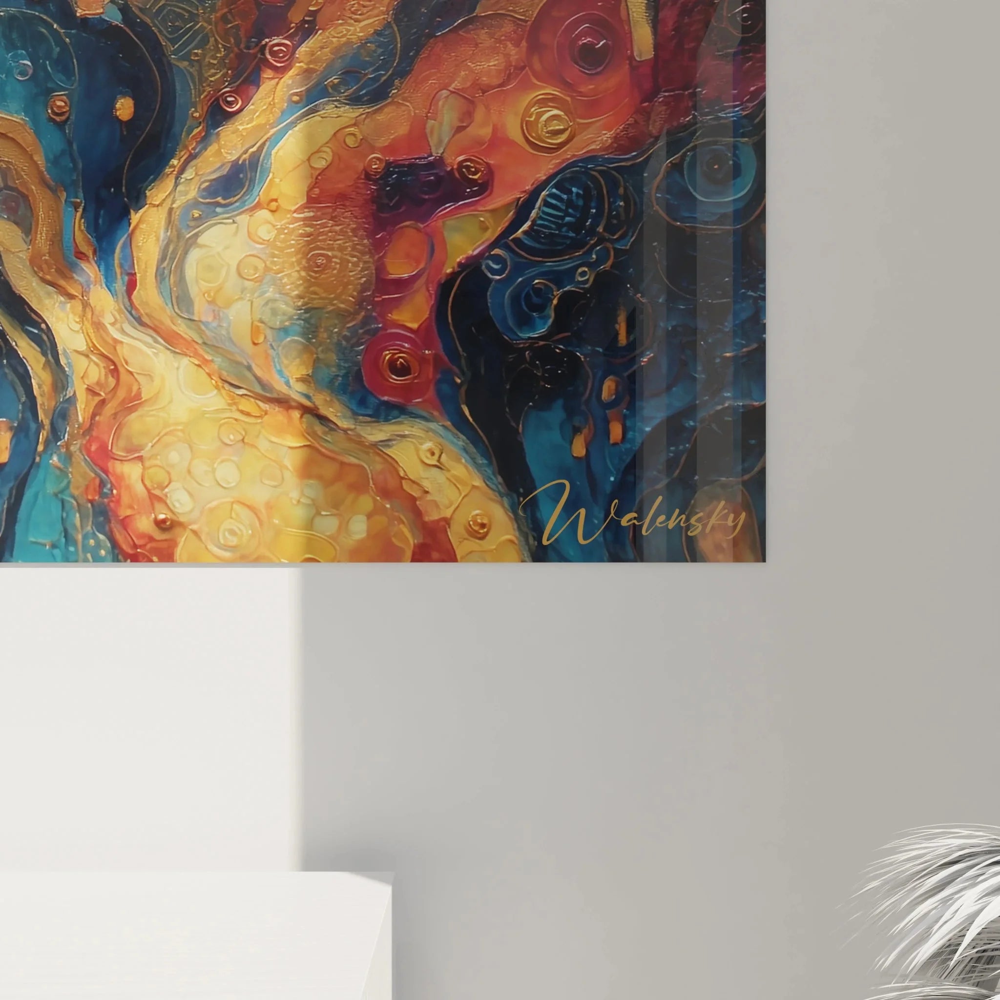 Gesamtansicht Afrika Wandbild - Elefanten Savanne mit majestätischem Sonnenuntergang Panorama