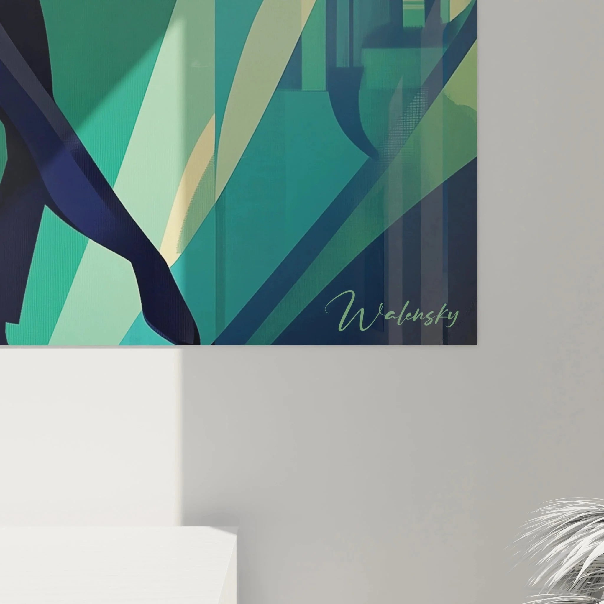 Gesamtansicht des eleganten Art Deco Tanzszene Wandbildes in modernem Ambiente