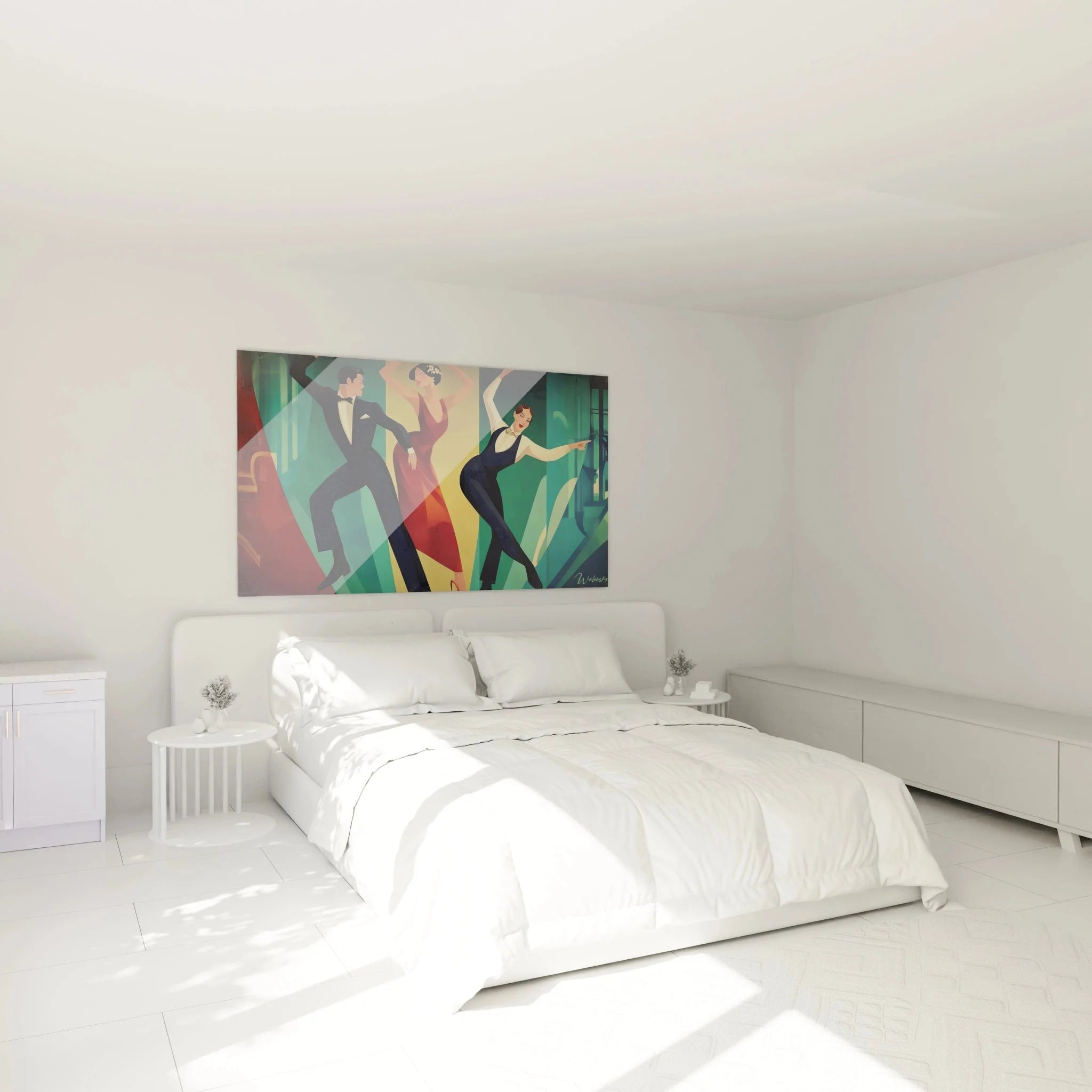 Wandbild Art Deco Tanzszene als stilvolle Schlafzimmer Dekoration an der Wand