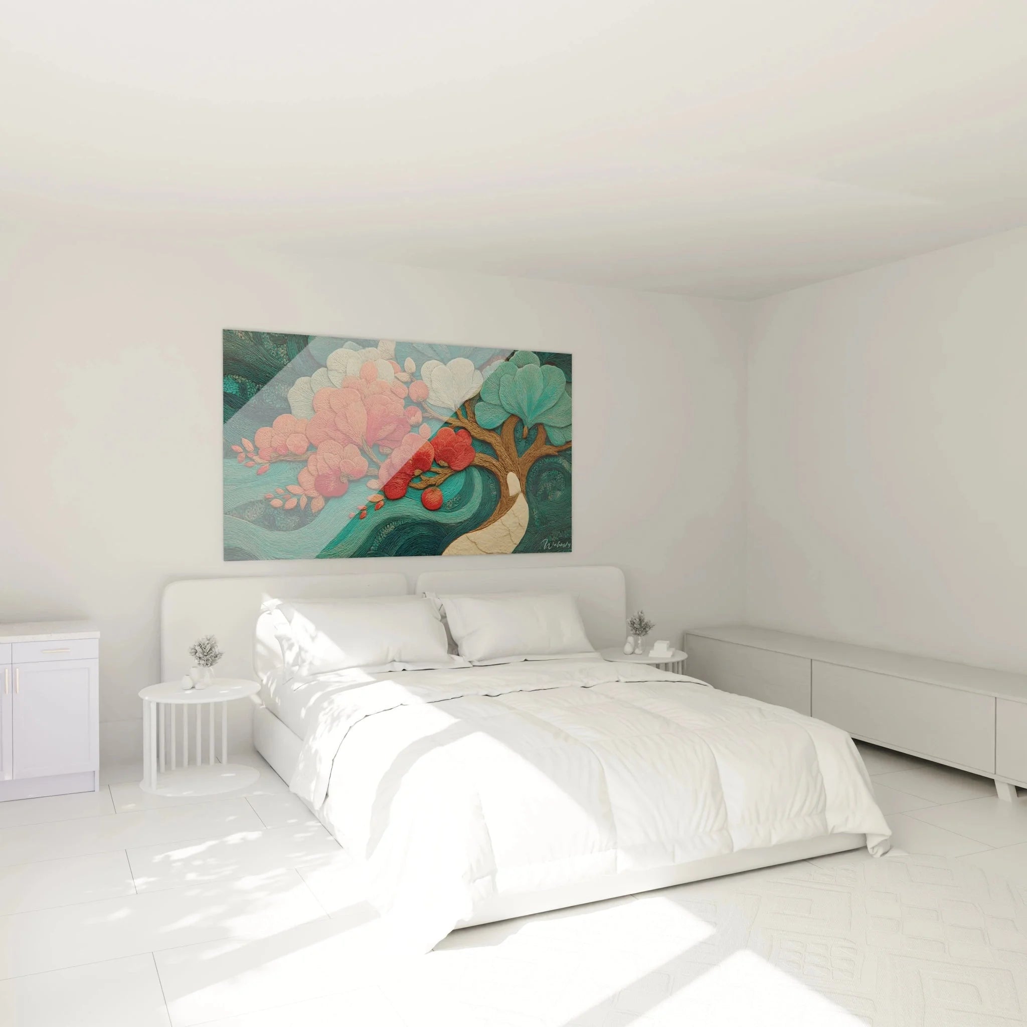 Art Nouveau Wandbild japanische Blüten Schlafzimmer Dekoration ornamentale Blütenpracht Jugendstil