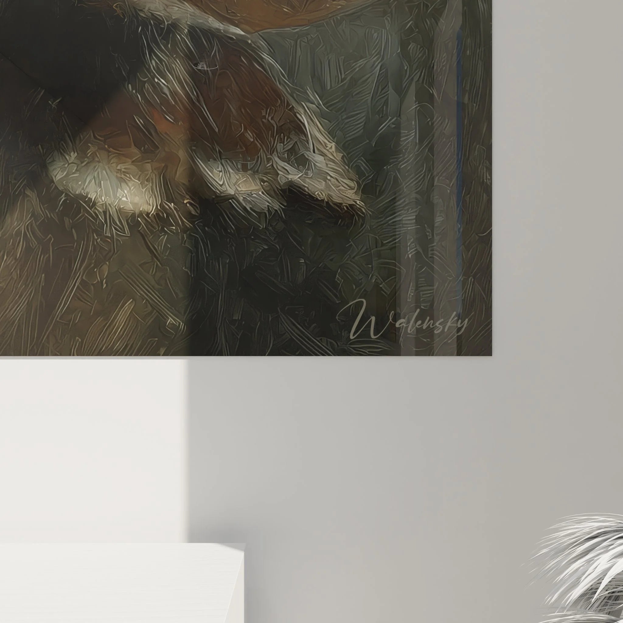 Gesamtansicht Büffel Leinwand als Statement-Piece für moderne Wandgestaltung und Raumdekoration