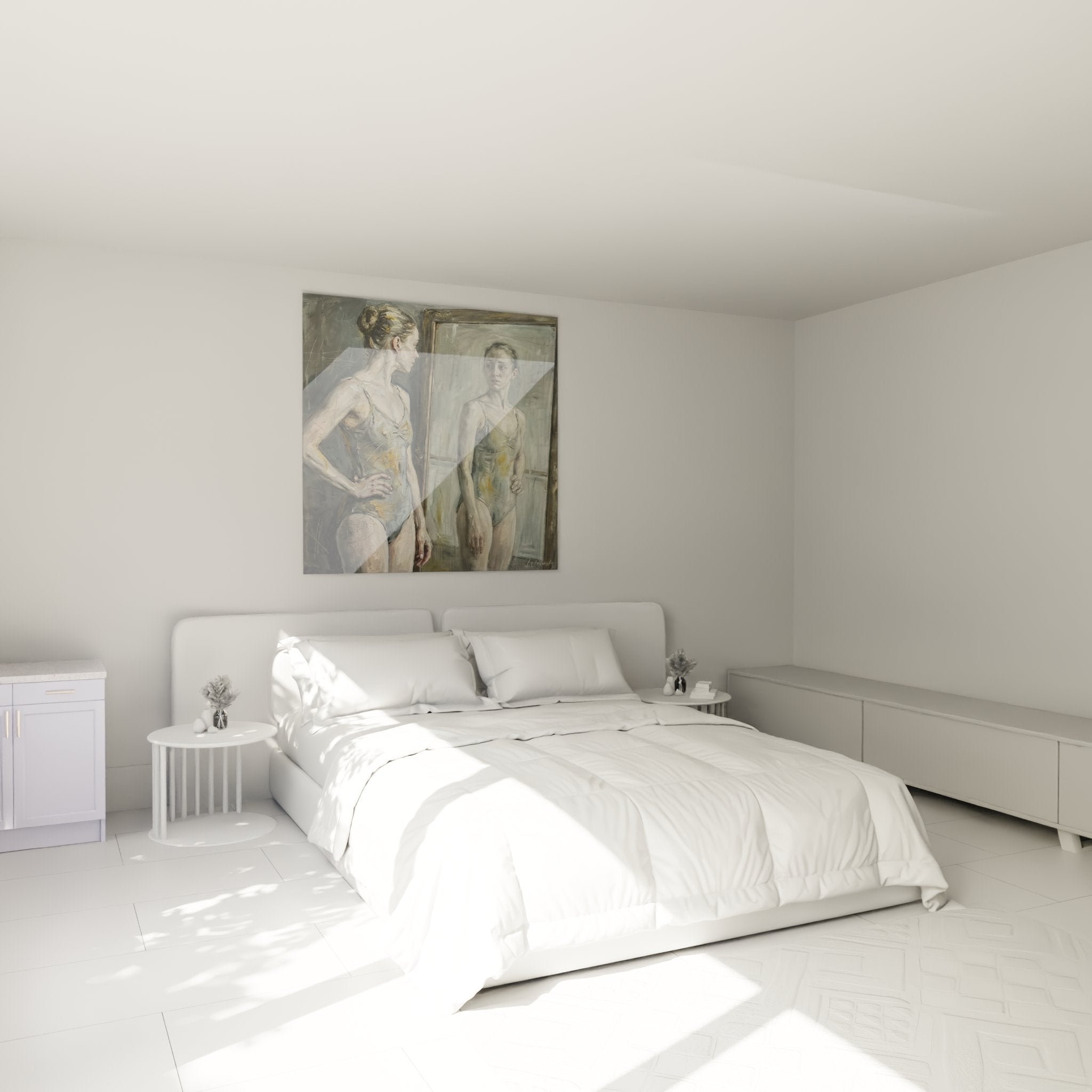 Ballerina Wandbild im Schlafzimmer, elegante Tanz-Dekoration an der Wand