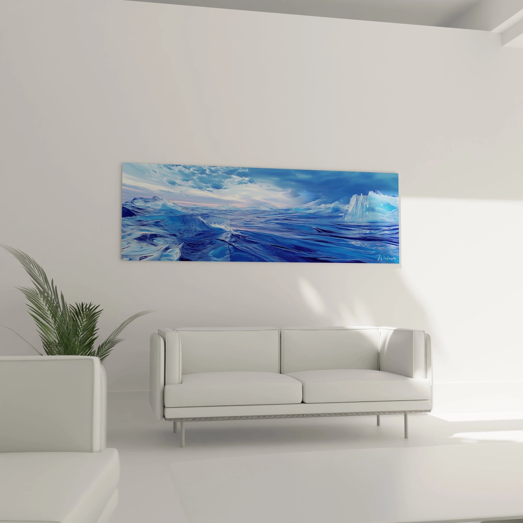 Nahaufnahme der strukturierten Eisberge und Meeresdetails des arktischen Landschaftsbildes