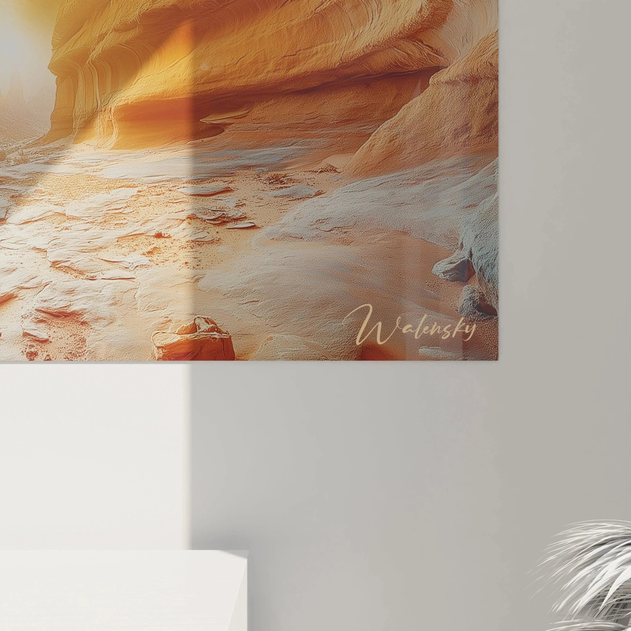 Gesamtansicht Desert Canyon Wandbild mit spektakulärer Wüstenlandschaft und dramatischem Himmel