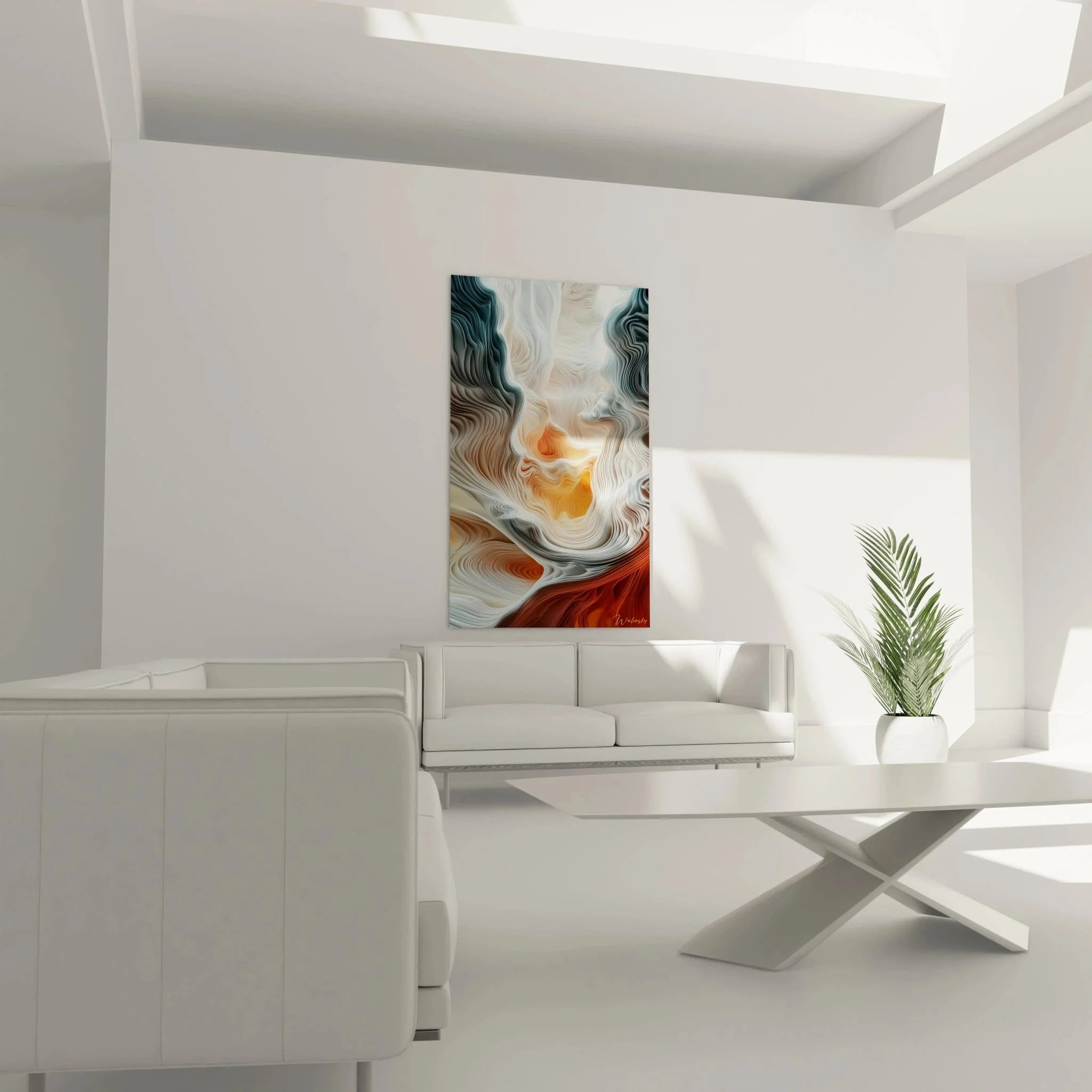 Detailansicht der abstrakten Strömung Textur mit warmen Orangetönen