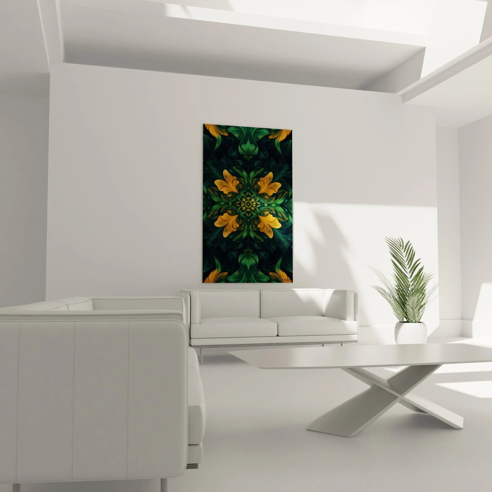 Detailansicht Fraktal Blumenmandala zeigt komplexe geometrische Strukturen und kunstvolle Farbübergänge