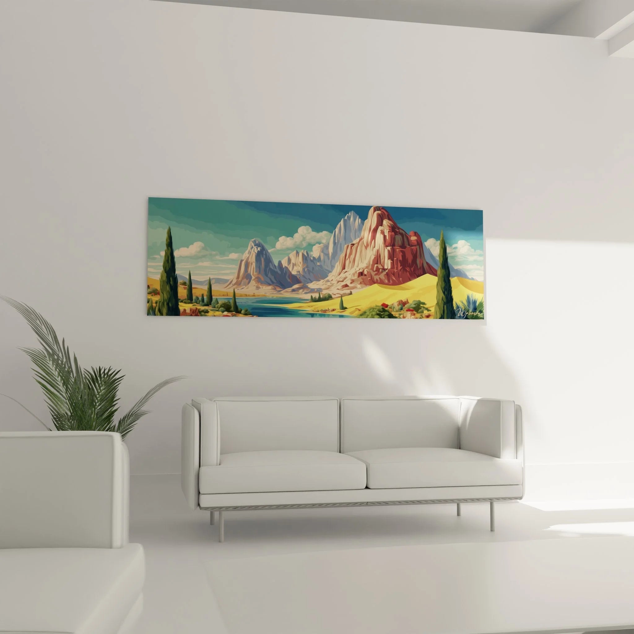 Detailansicht der rötlichen Sandsteinfelsen im Wüstenlandschaft Wandbild mit strukturierter Oberfläche