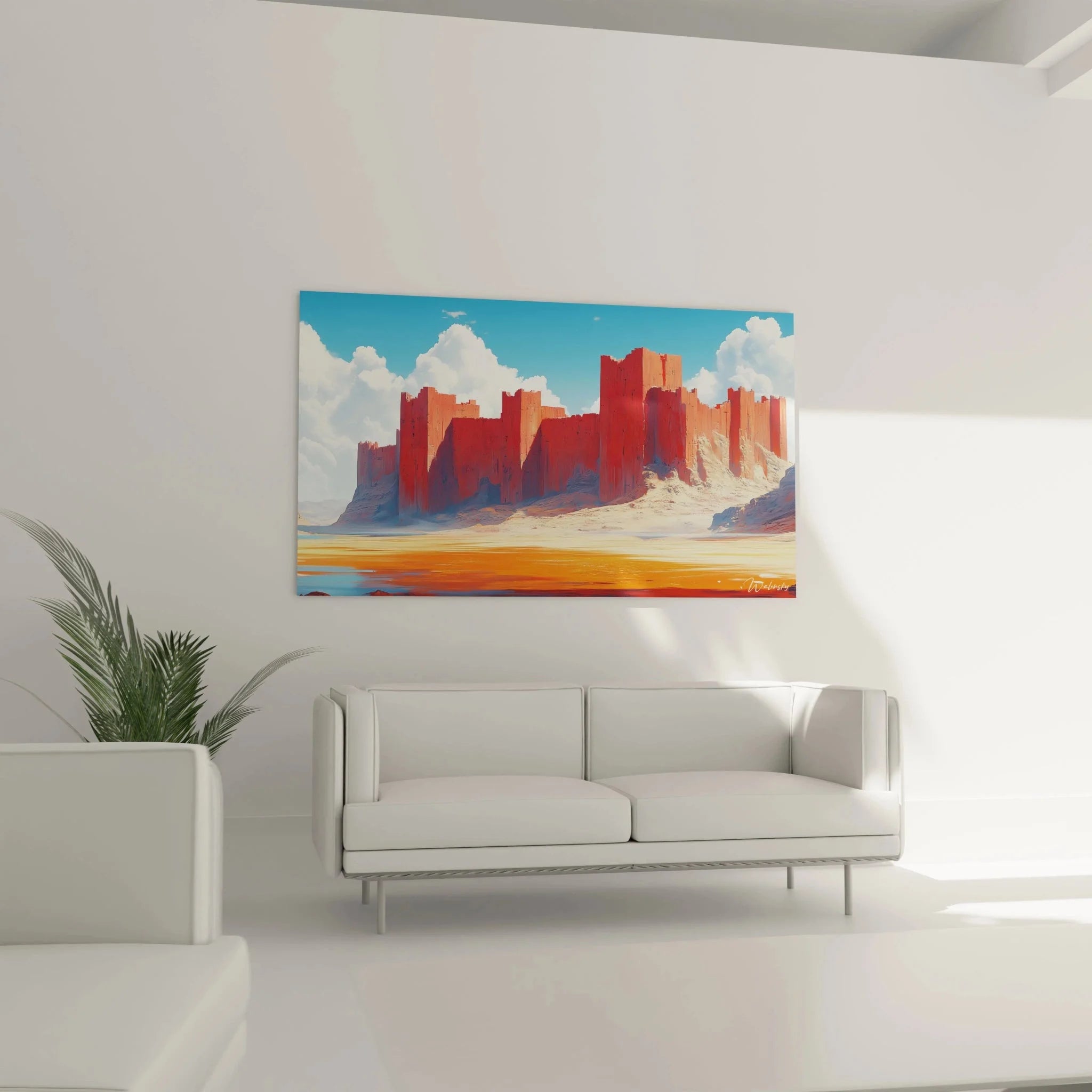 Detailansicht Wandbild Sandsteinfelsen Wüste - hochwertige Wüsten Wandkunst Nahaufnahme