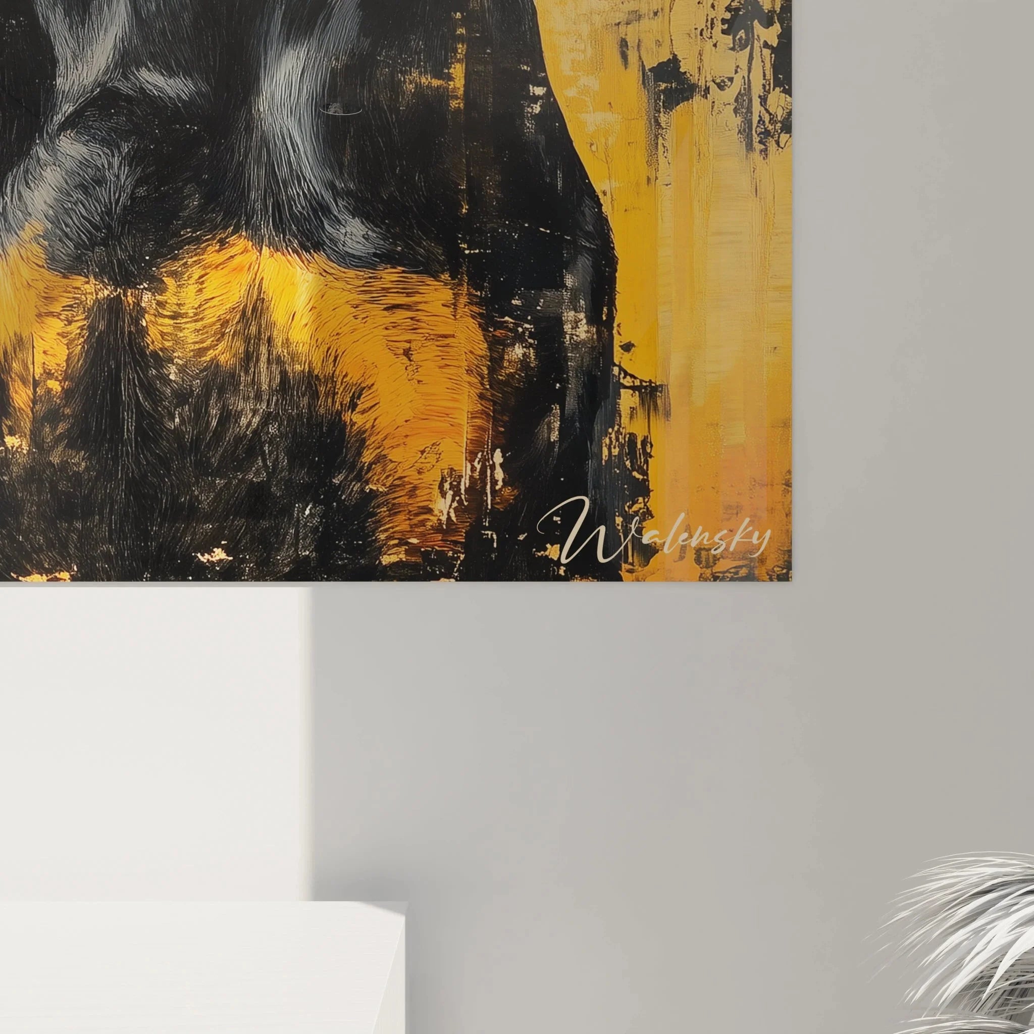 Dobermann Wandbild XXL Gesamtansicht - moderne Hundekunst Edition Hund Kunstdruck