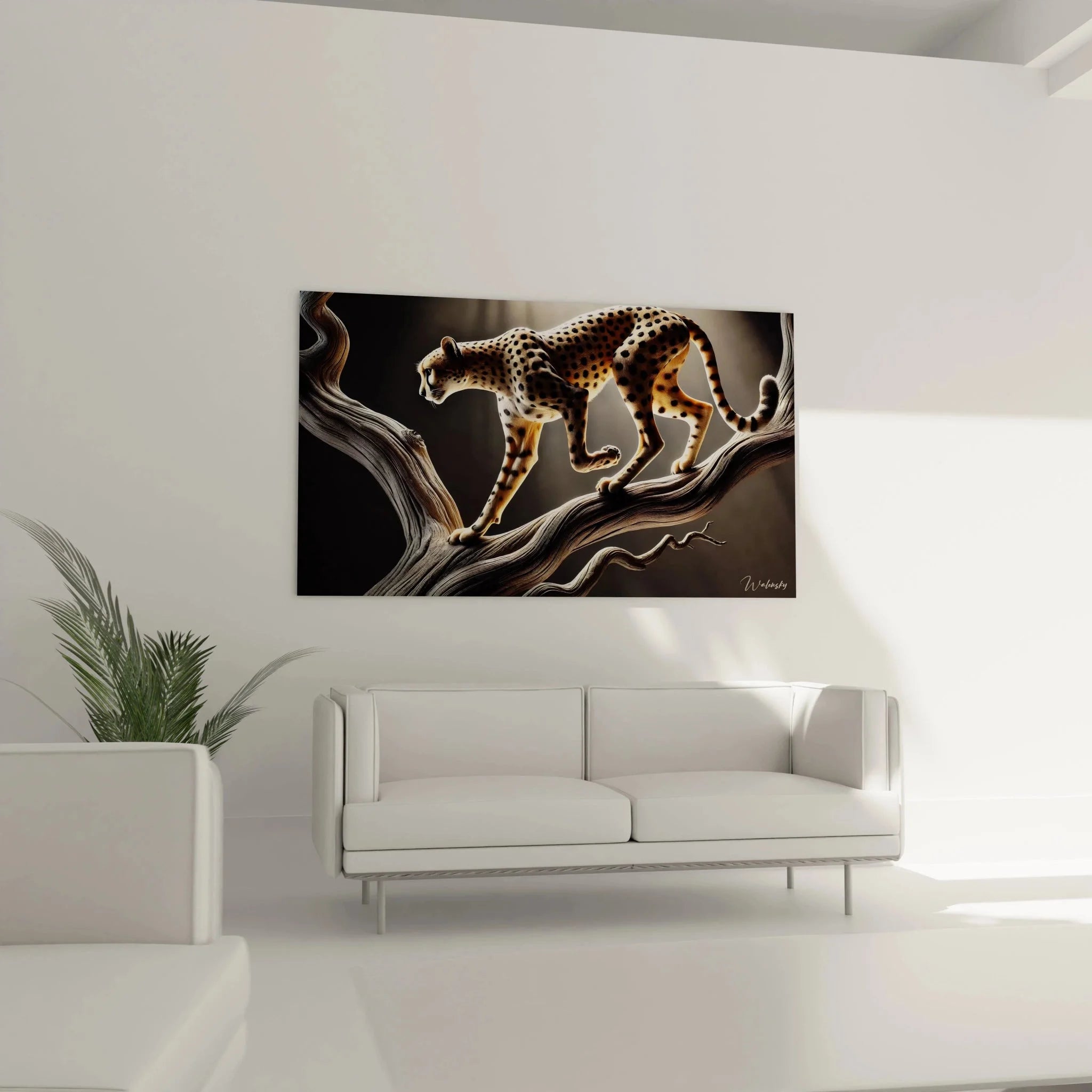 Gepard Kunstdruck Nahaufnahme - detaillierte Darstellung der Raubkatze mit goldenem Fell