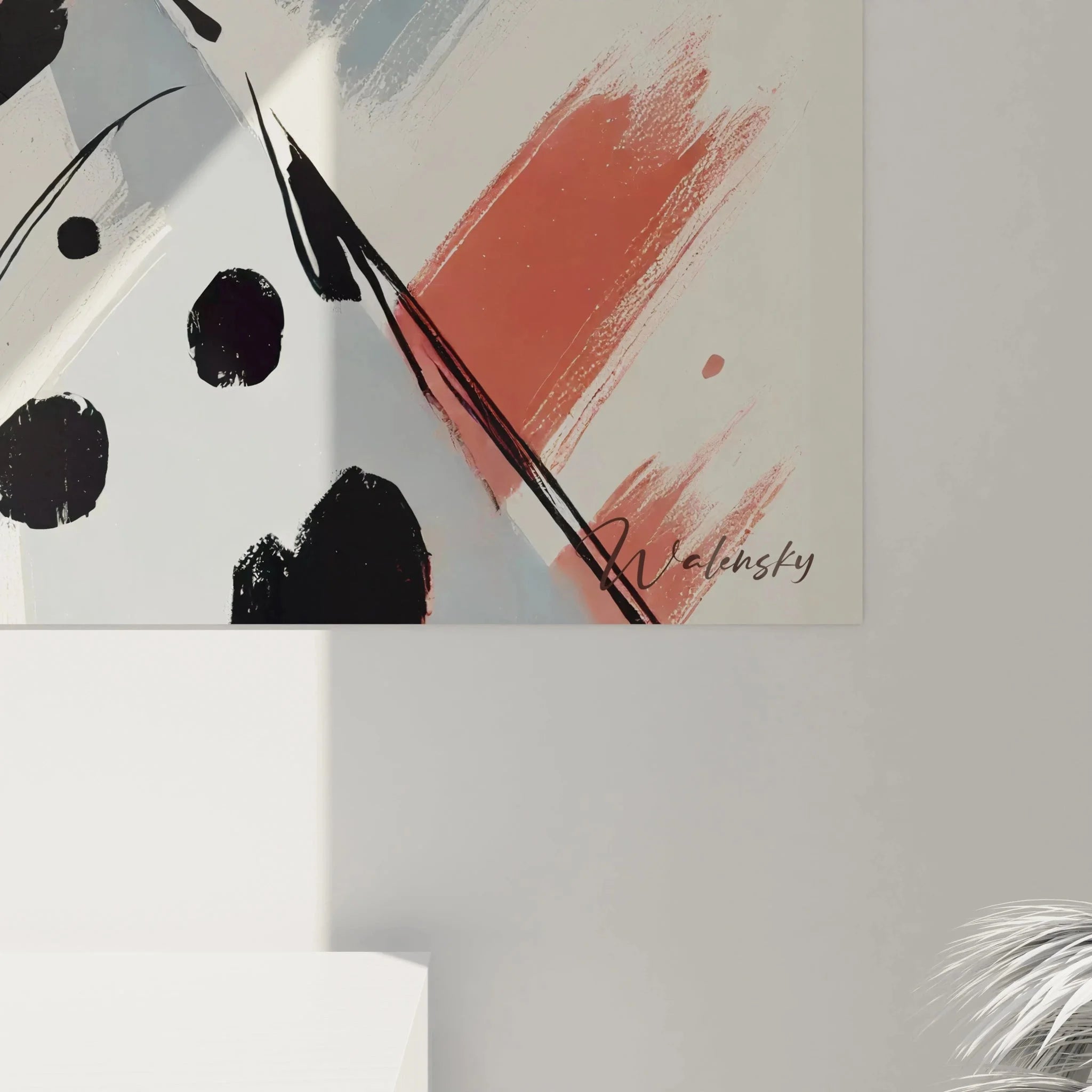 Gesamtansicht Wandbild Dalmatiner abstrakt, zeitgenössische Hunde Wandkunst für Wohnraum