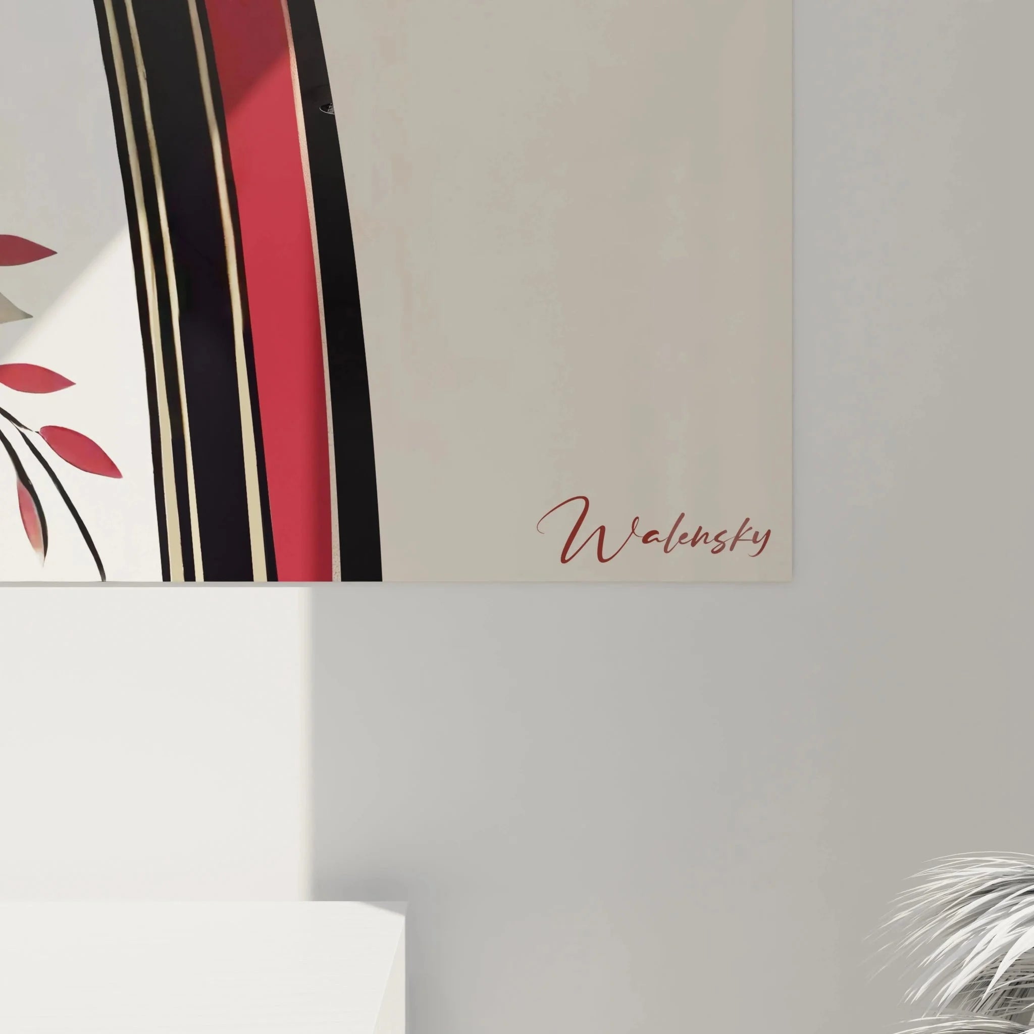 Gesamtansicht orientalisches Wandbild - elegante asiatische Frau mit Blütenhut als moderne Wanddekoration XXL