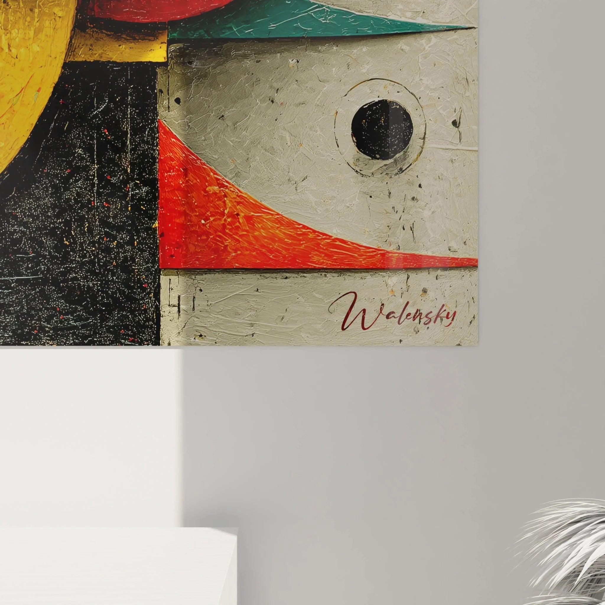 Gesamtansicht abstrakte Komposition Wanddekoration Bauhaus Stil für moderne Einrichtung