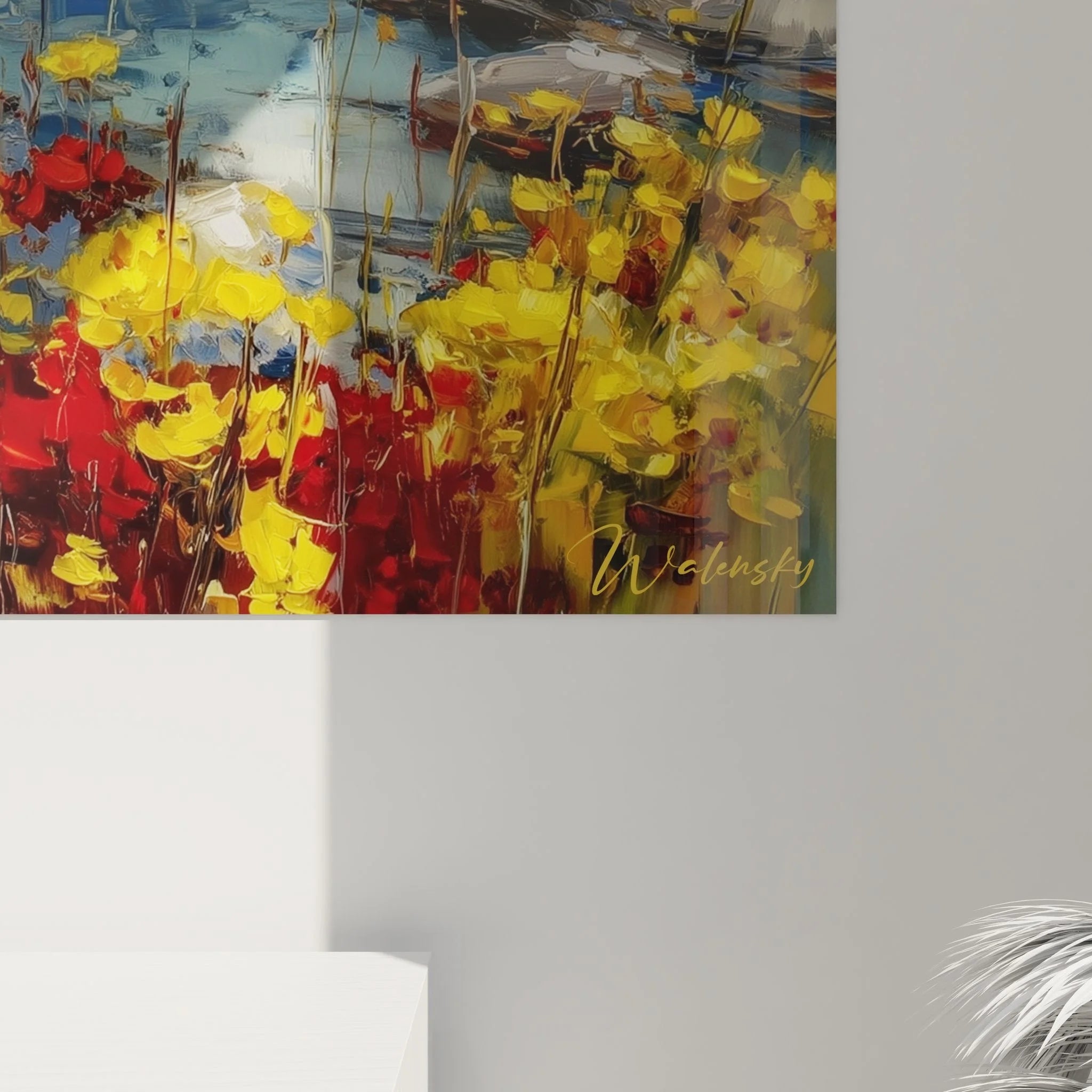 Gesamtansicht Wandbild Alpensee mit majestätischen Bergen und reflektierendem Wasser