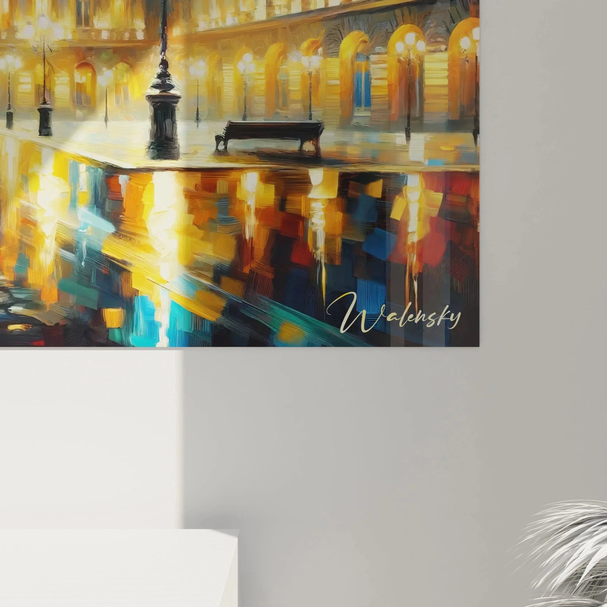 Gesamtansicht französische Architektur Wandbild Versailles mit majestätischem Palast bei Nacht