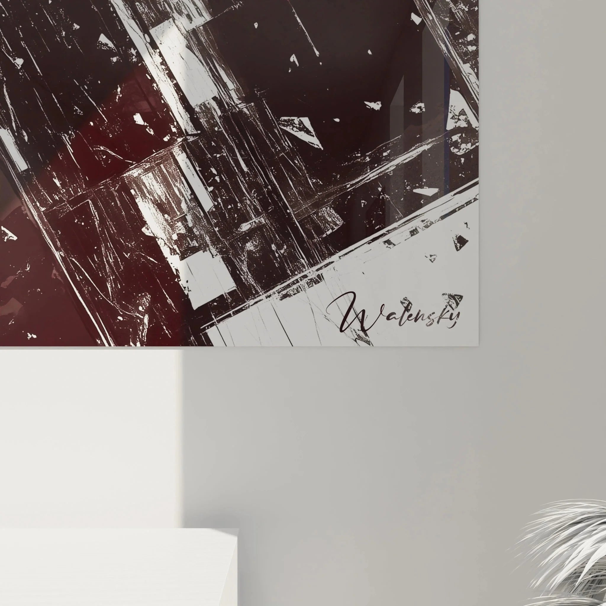 Gesamtansicht futuristische Wanddekoration abstrakte geometrische Komposition