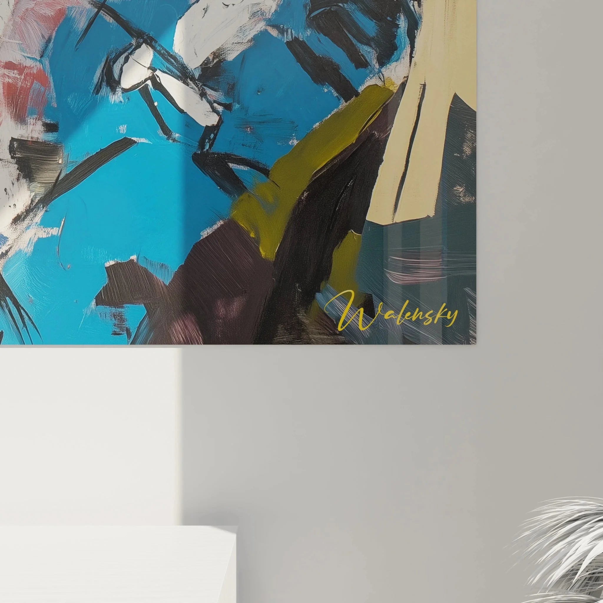 Gesamtansicht Wandbild Klavierszene - zwei Musiker in harmonischer Komposition