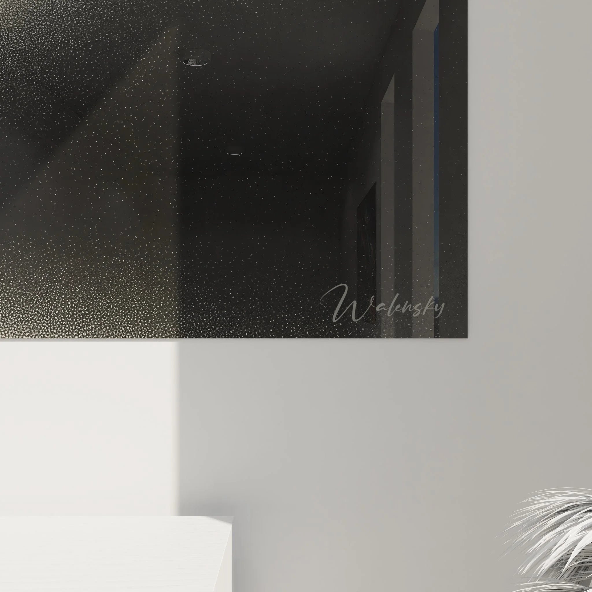 Gesamtansicht des modernen Wandbildes mit abstrakten Körperformen in minimalistischer Schwarz-Weiß-Ästhetik