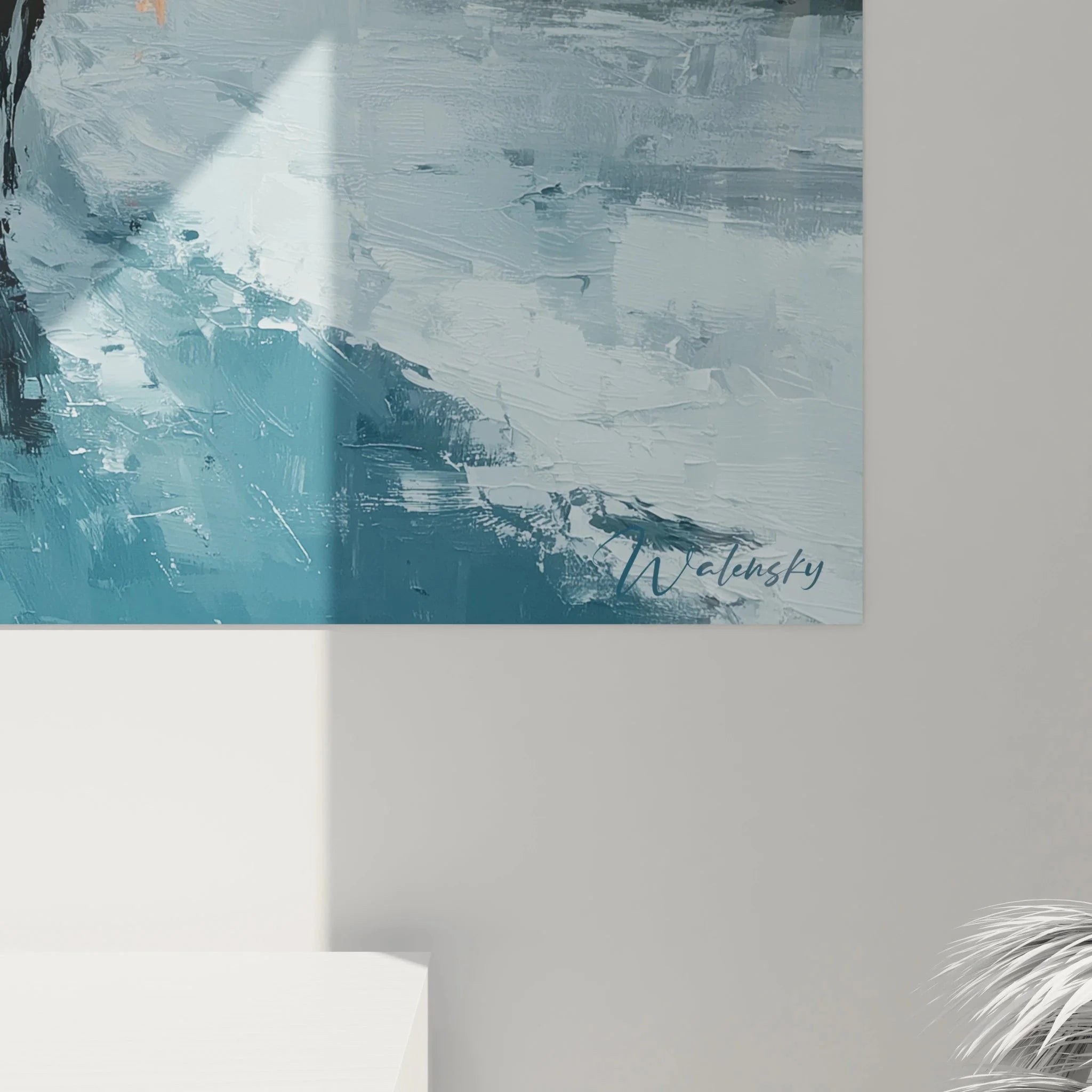 Gesamtansicht Wandbild orientalische Stadtansicht - Medina mit Kamelreitern und Reflexionen