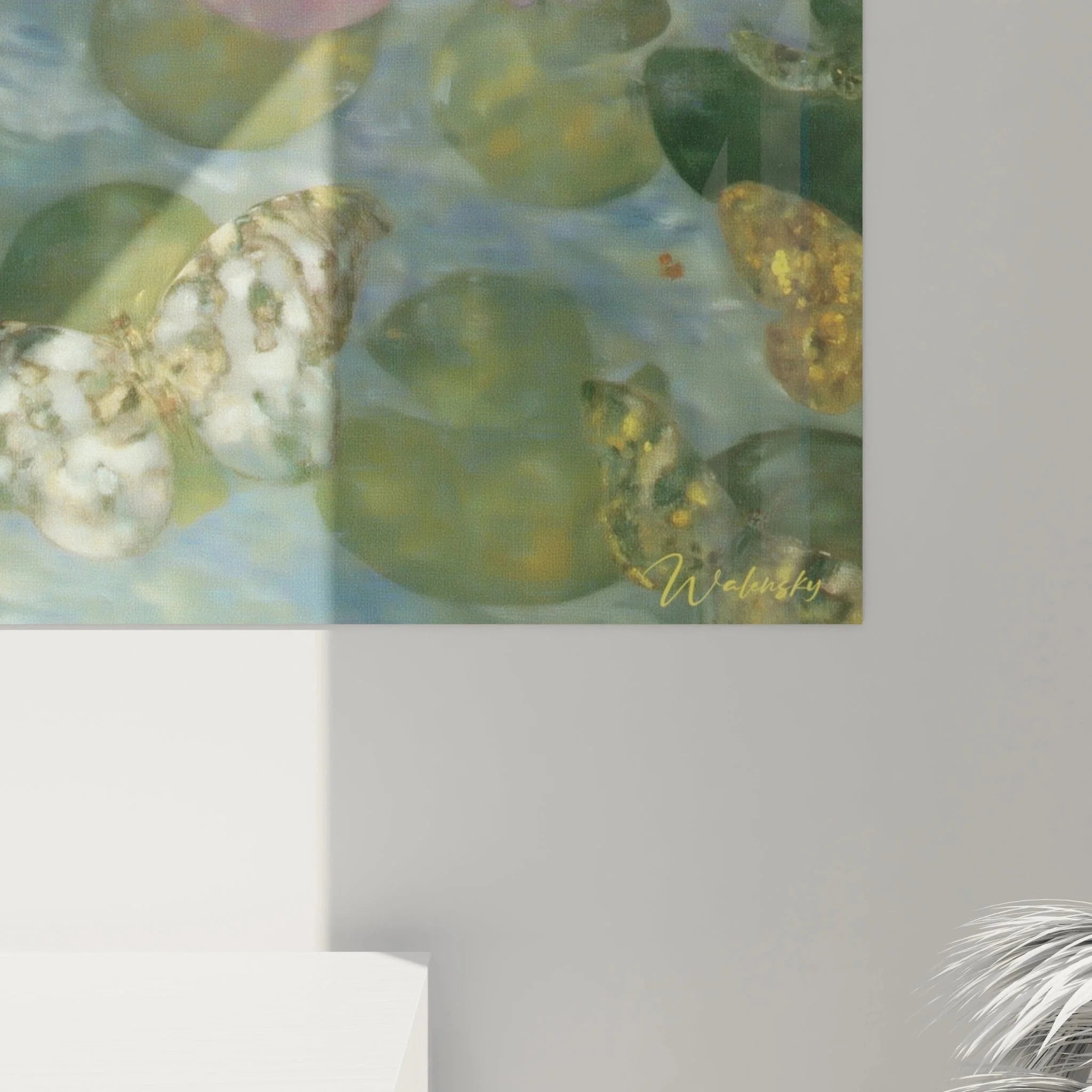 Gesamtansicht Wandbild Schmetterlinge Symbolismus - Aquatische Traumlandschaft mit mystischen Faltern