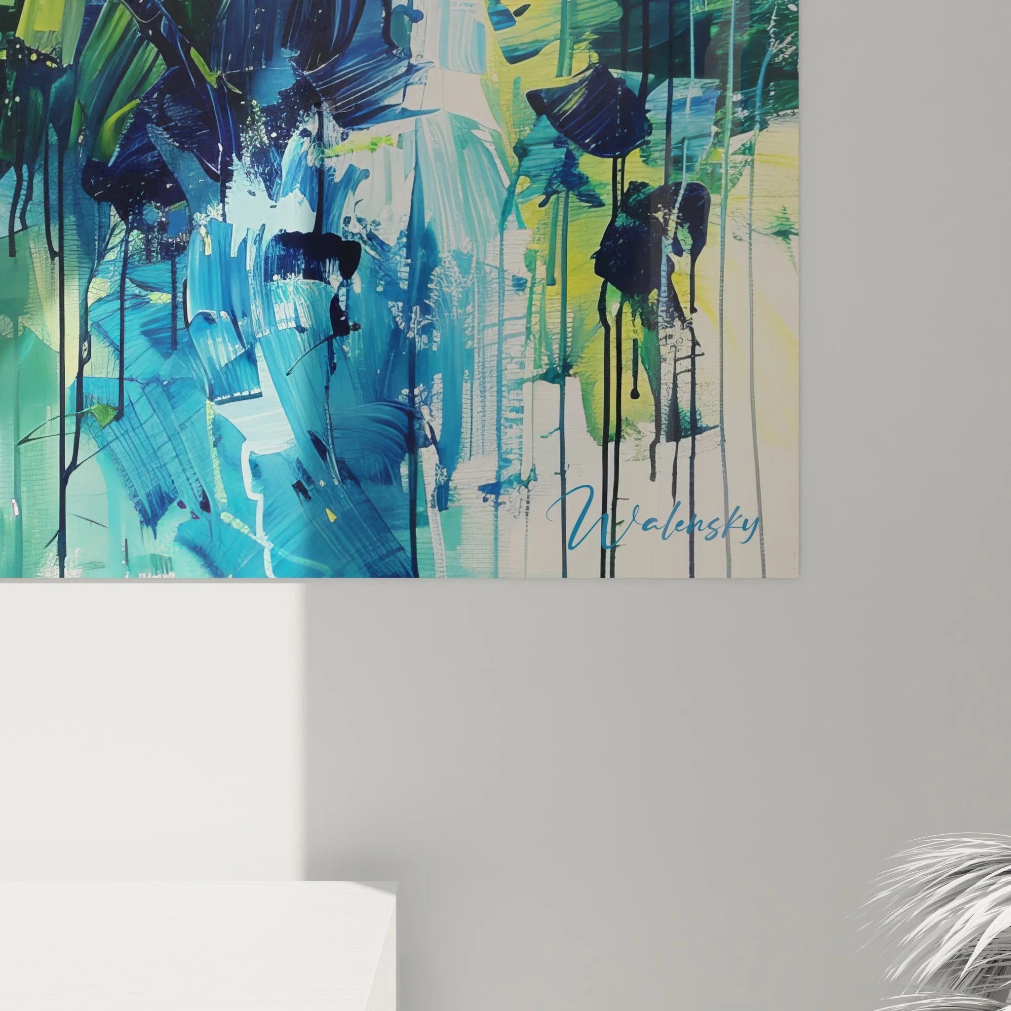 Gesamtansicht expressionistisches Wandbild abstrakte Naturkomposition in XXL Format