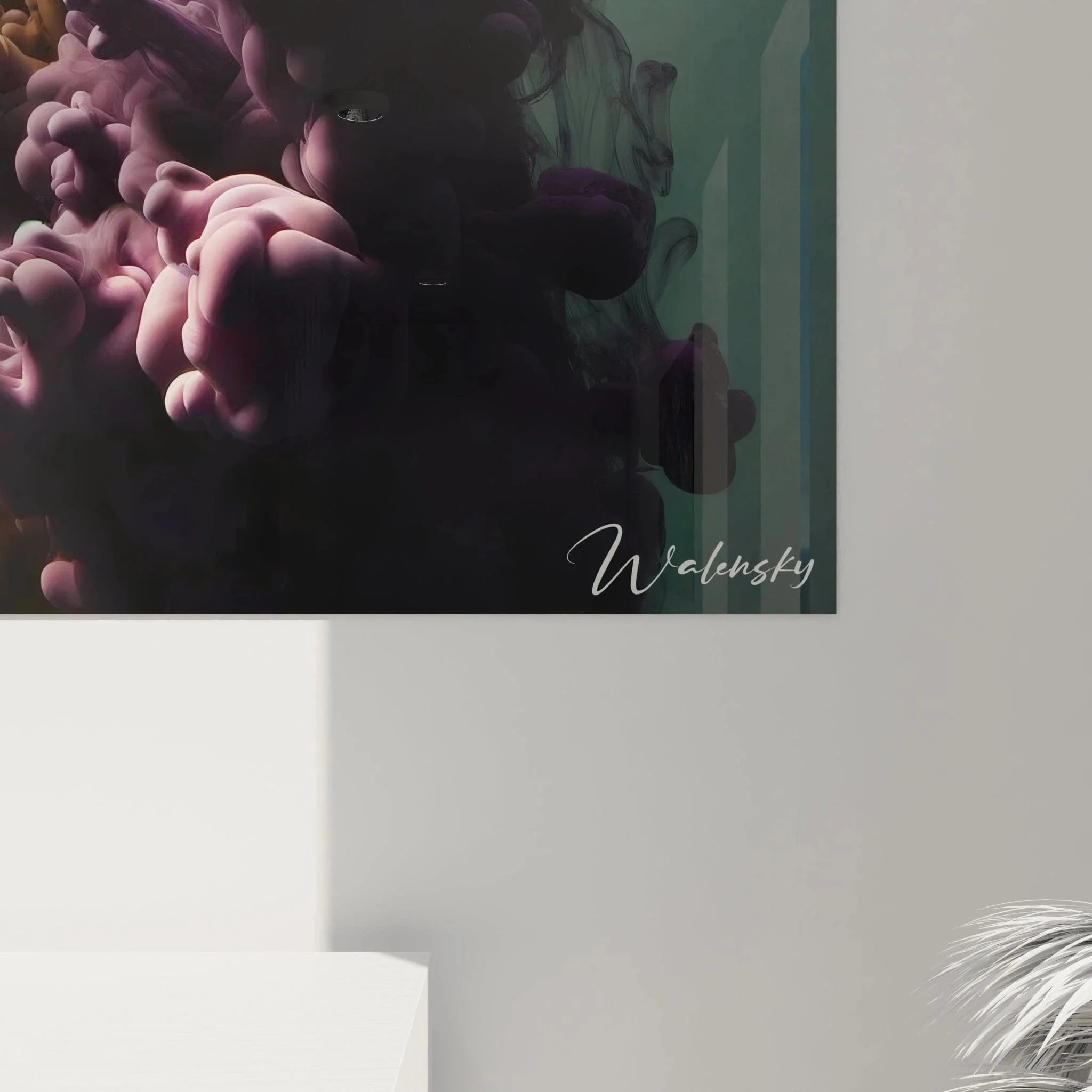 Gesamtansicht Wandbild abstrakte Kunst Farbexplosion moderne Wanddekoration