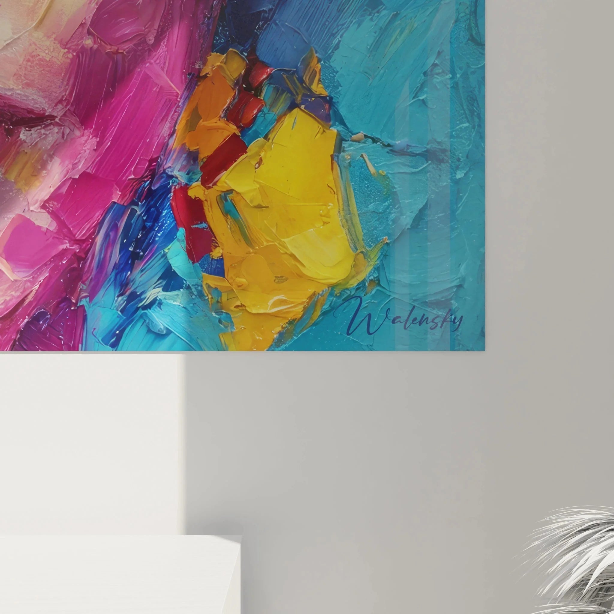 Wandbild abstrakte Frau Portrait XXL Gesamtansicht - moderne Kunstwerk für Wohnraumdekoration