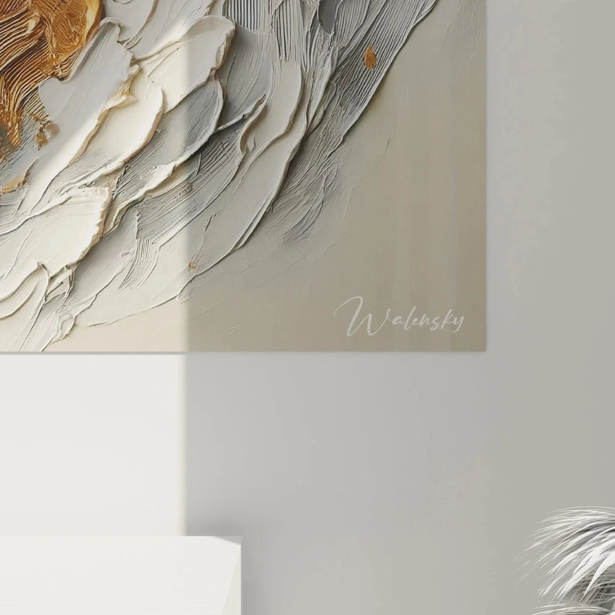 Gesamtansicht Wandbild abstrakte Welle, moderne Wandkunst Malerei-Optik Stil