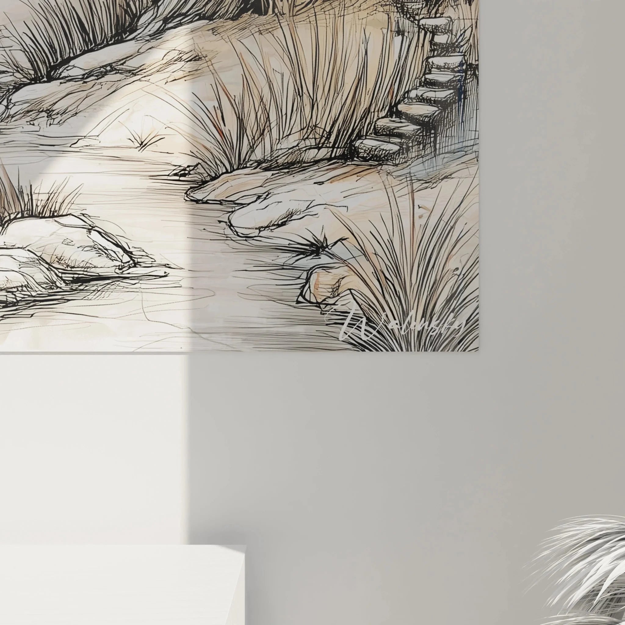 Gesamtansicht Wandbild Afrika Baobab Ozean Küste Savanne Landschaft XXL Leinwand Wanddeko komplett