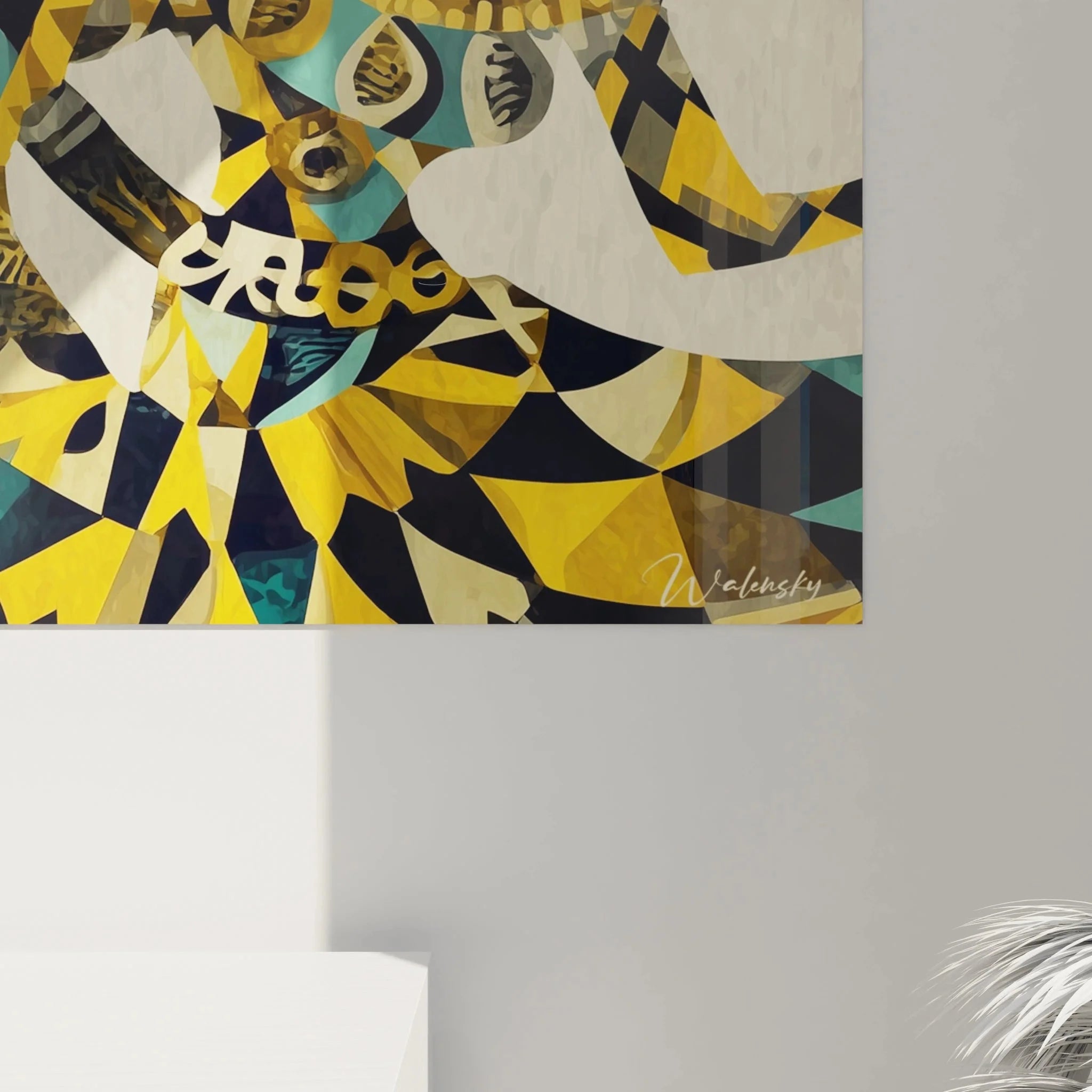 Gesamtansicht Wandbild afrikanische Tänzerinnen - harmonische Komposition in warmen Erdtönen