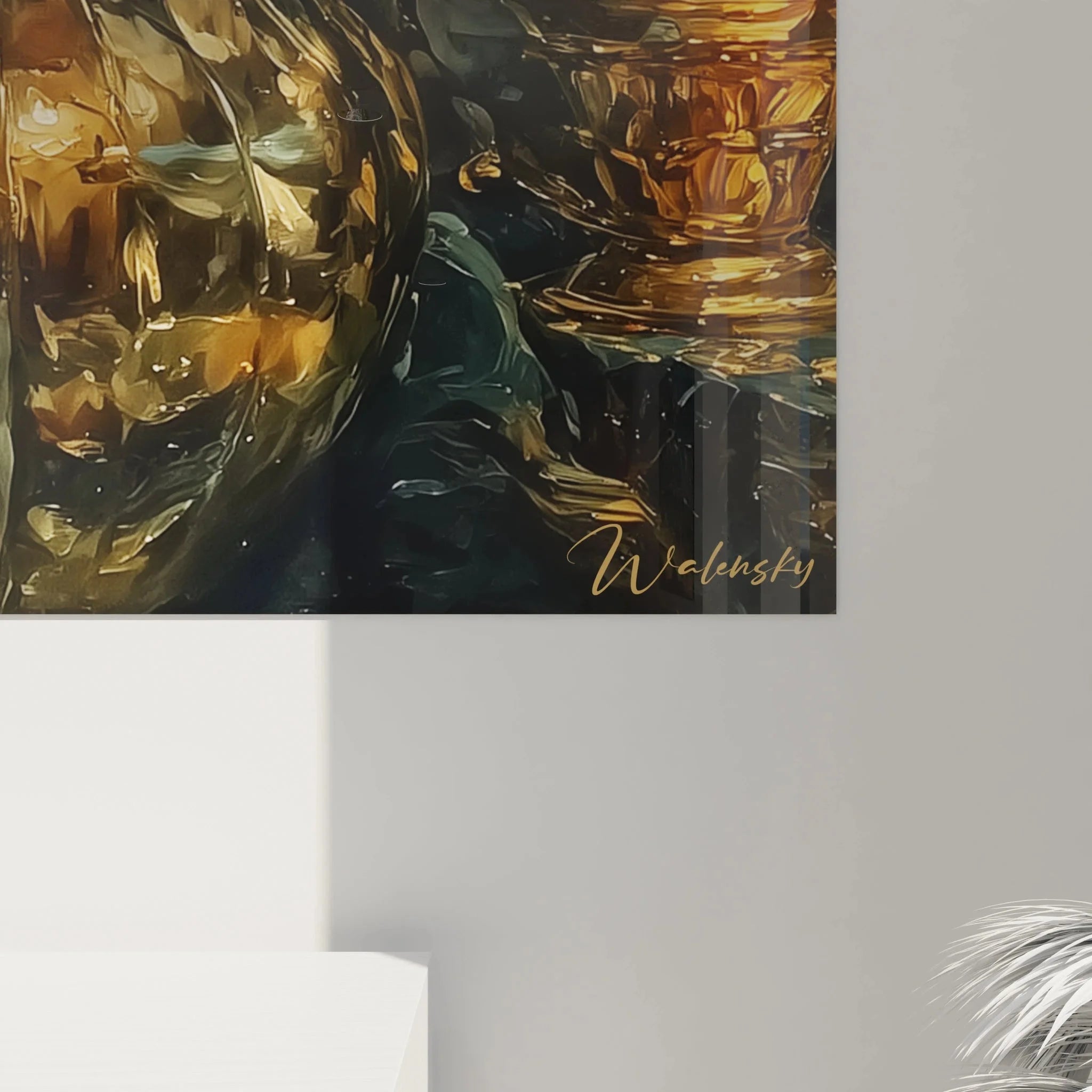 Gesamtansicht Wandbild Blumen Stillleben - Pfingstrosen Komposition in Renaissance Malstil XXL Format