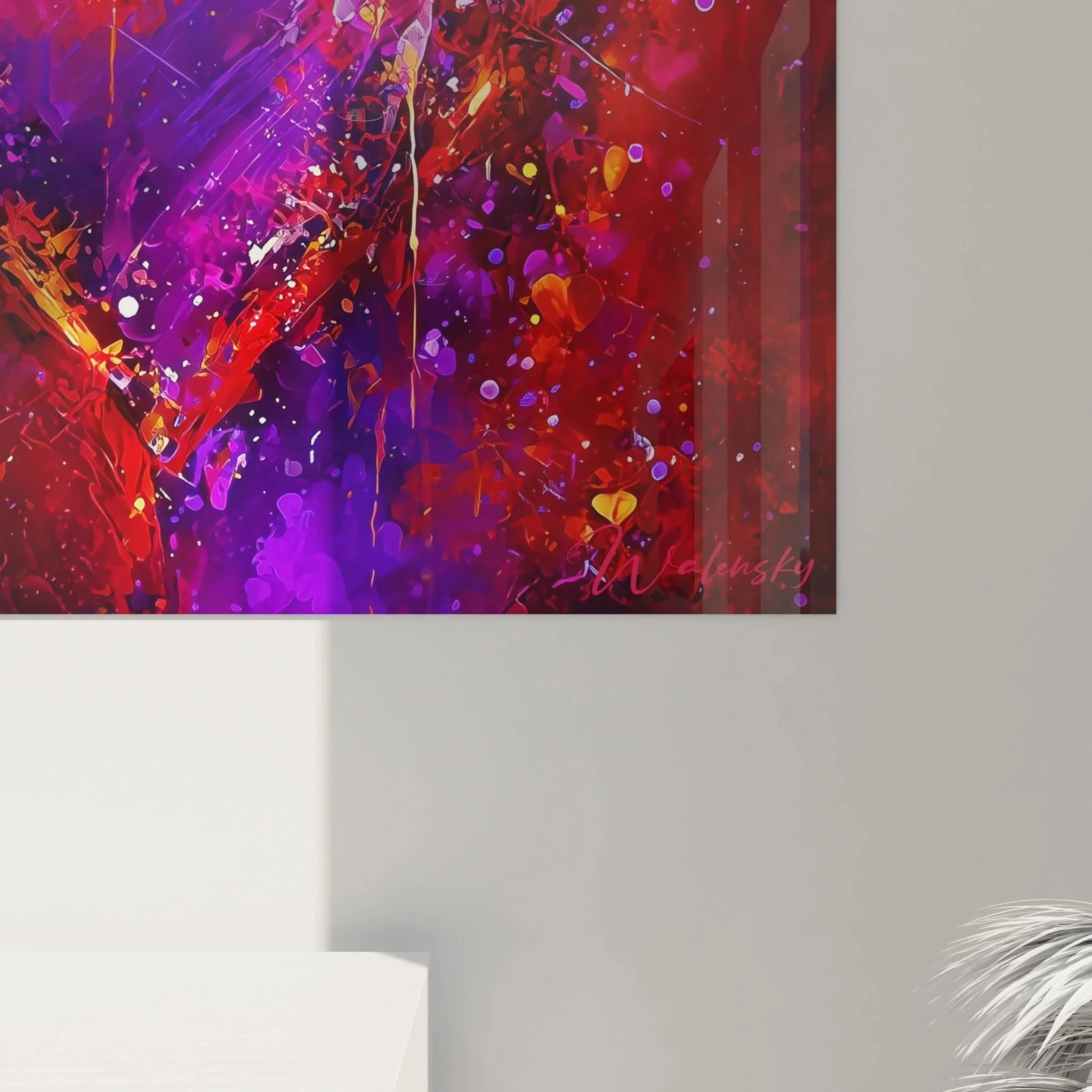 Gesamtansicht Wandbild Cosmic Love mit mystischer Frau und universellem Herzmotiv Valentinstag