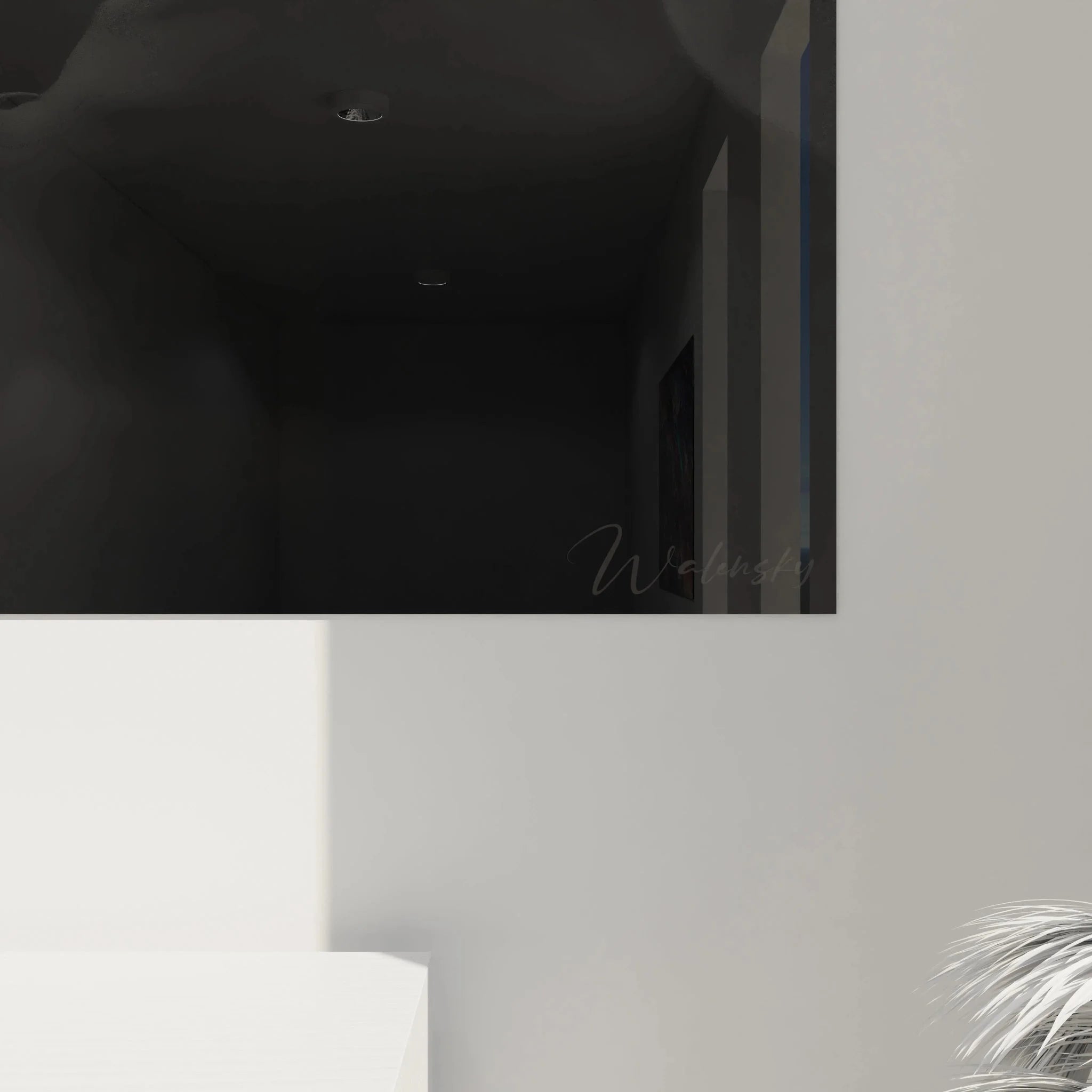 Gesamtansicht Wandbild elegante Dame mit Hut schwarz-weiß Mode Kunstdruck für Wohnzimmer