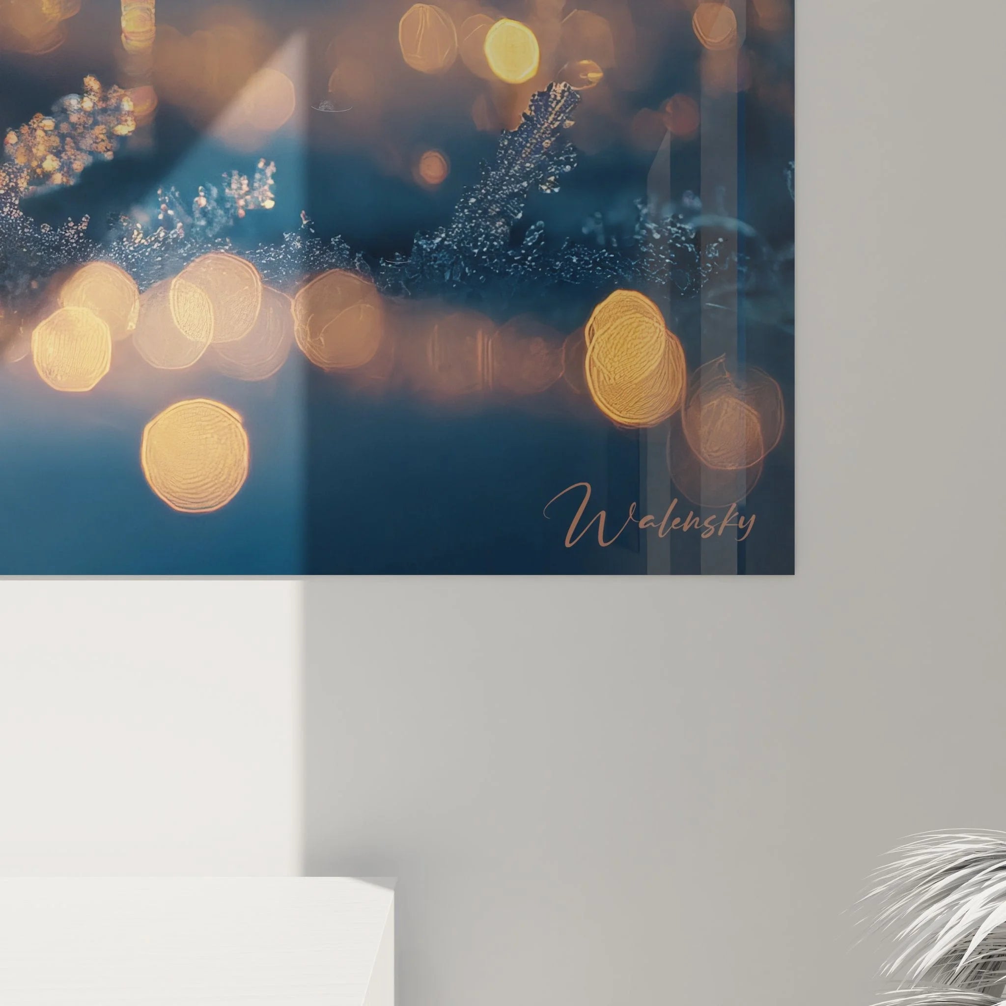 Gesamtansicht Wandbild Eiskristalle Edition Winter, komplette Darstellung der Leinwand