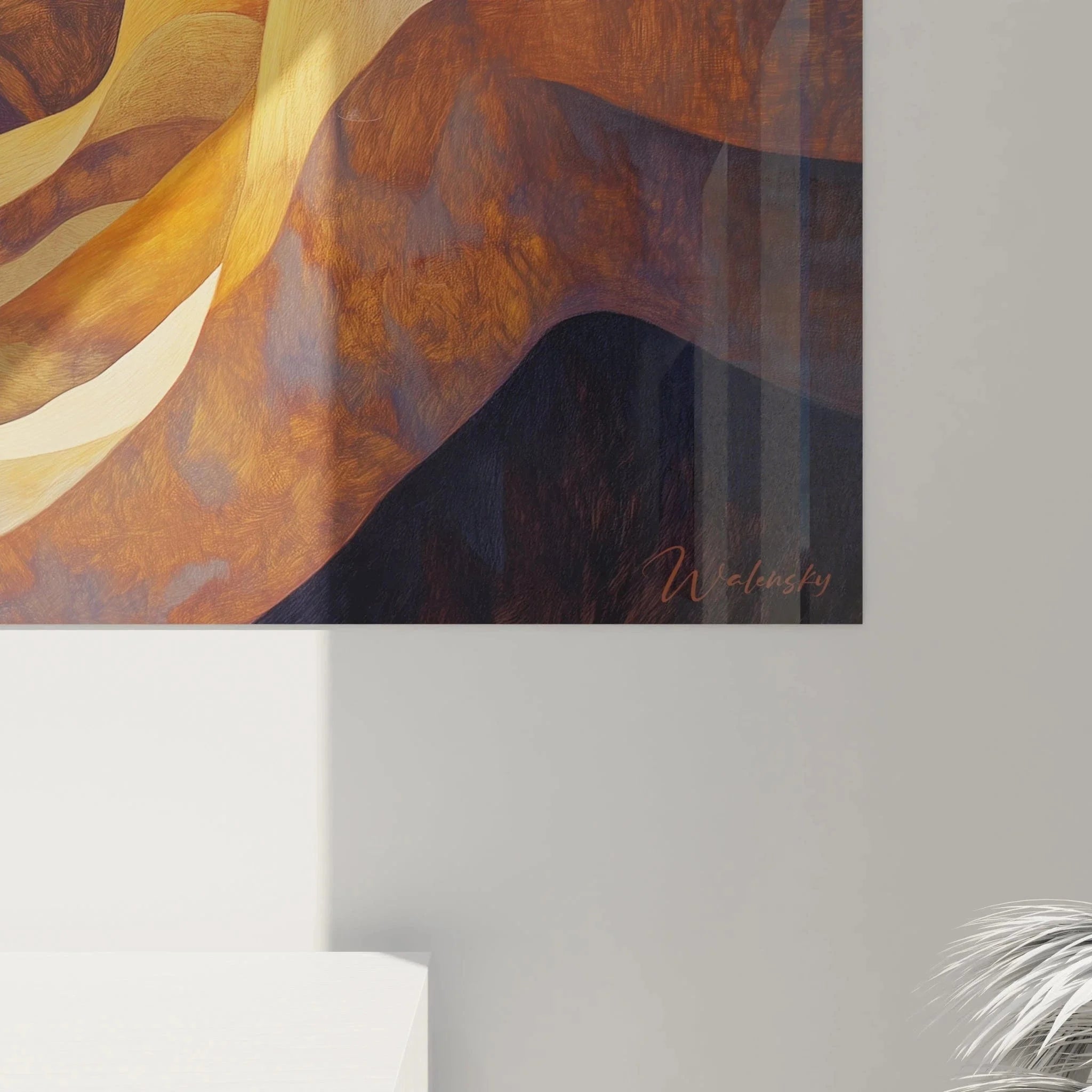 Gesamtansicht Wandbild abstrakte Wellen - Expressionistische Leinwandkunst