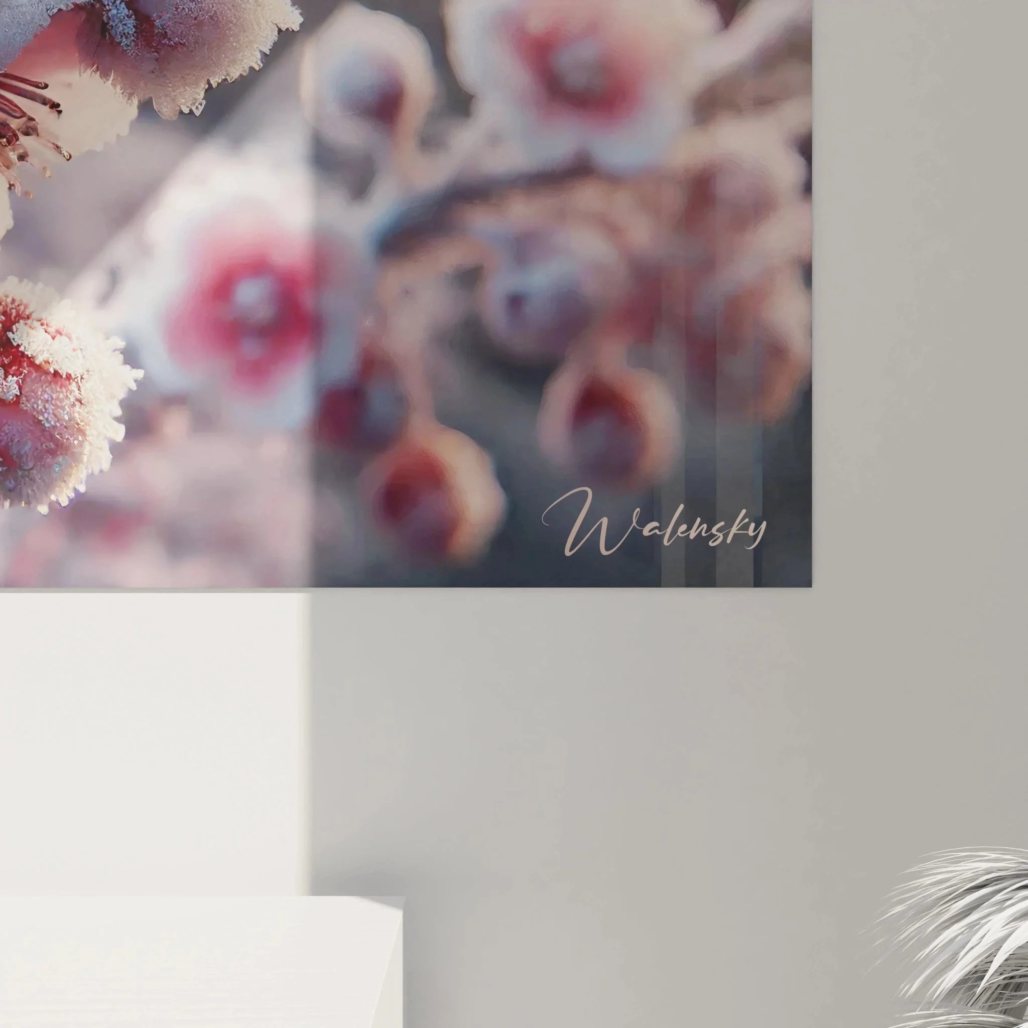 Gesamtansicht Wandbild Frostblüten - winterliche Blütenpracht mit Kristallstrukturen Premium Format