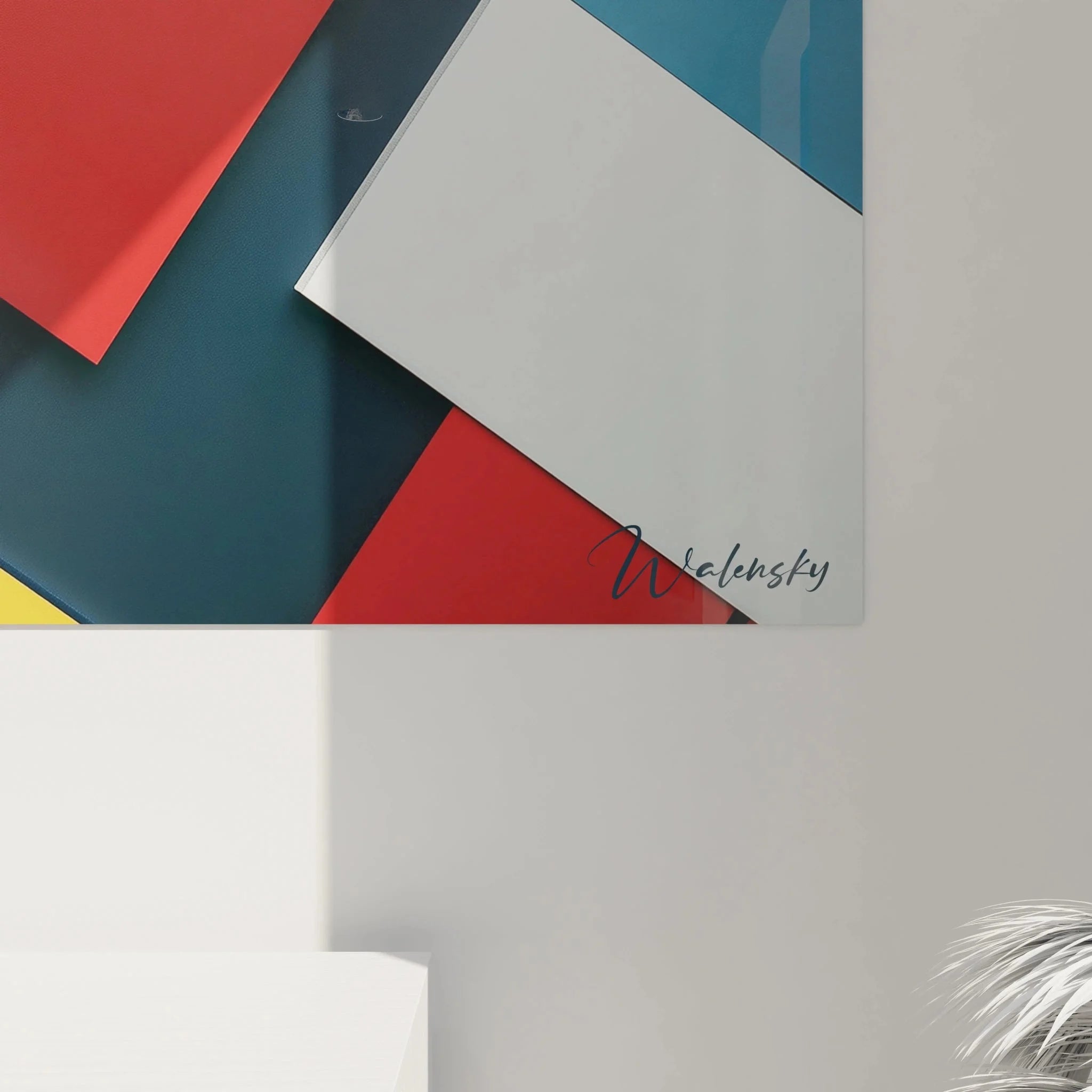 Gesamtansicht modernes Wandbild geometrische Abstraktion - konstruktivistische Kunst für Wohnräume