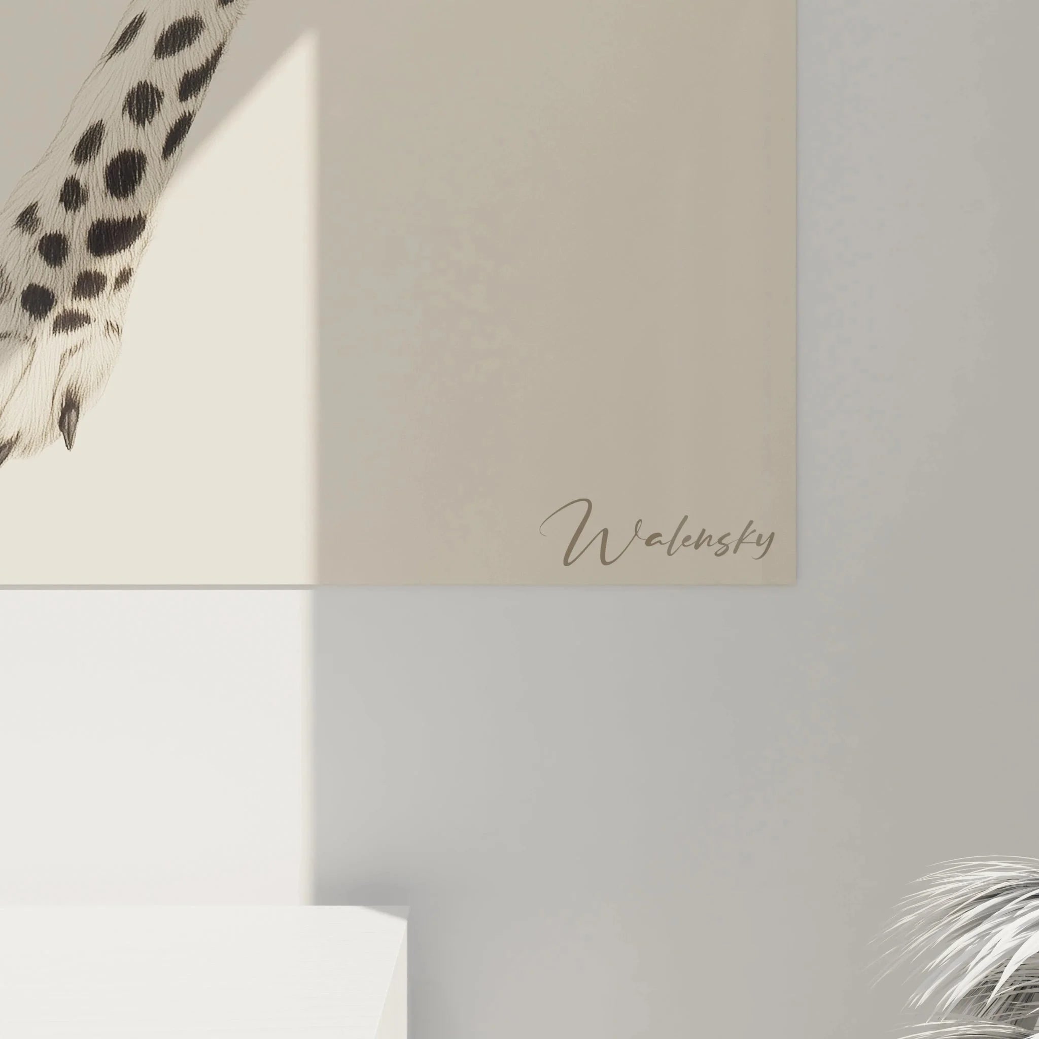 Gesamtansicht Wandbild Gepard auf Leinwand, elegante Tierdekoration in natürlichen Erdtönen