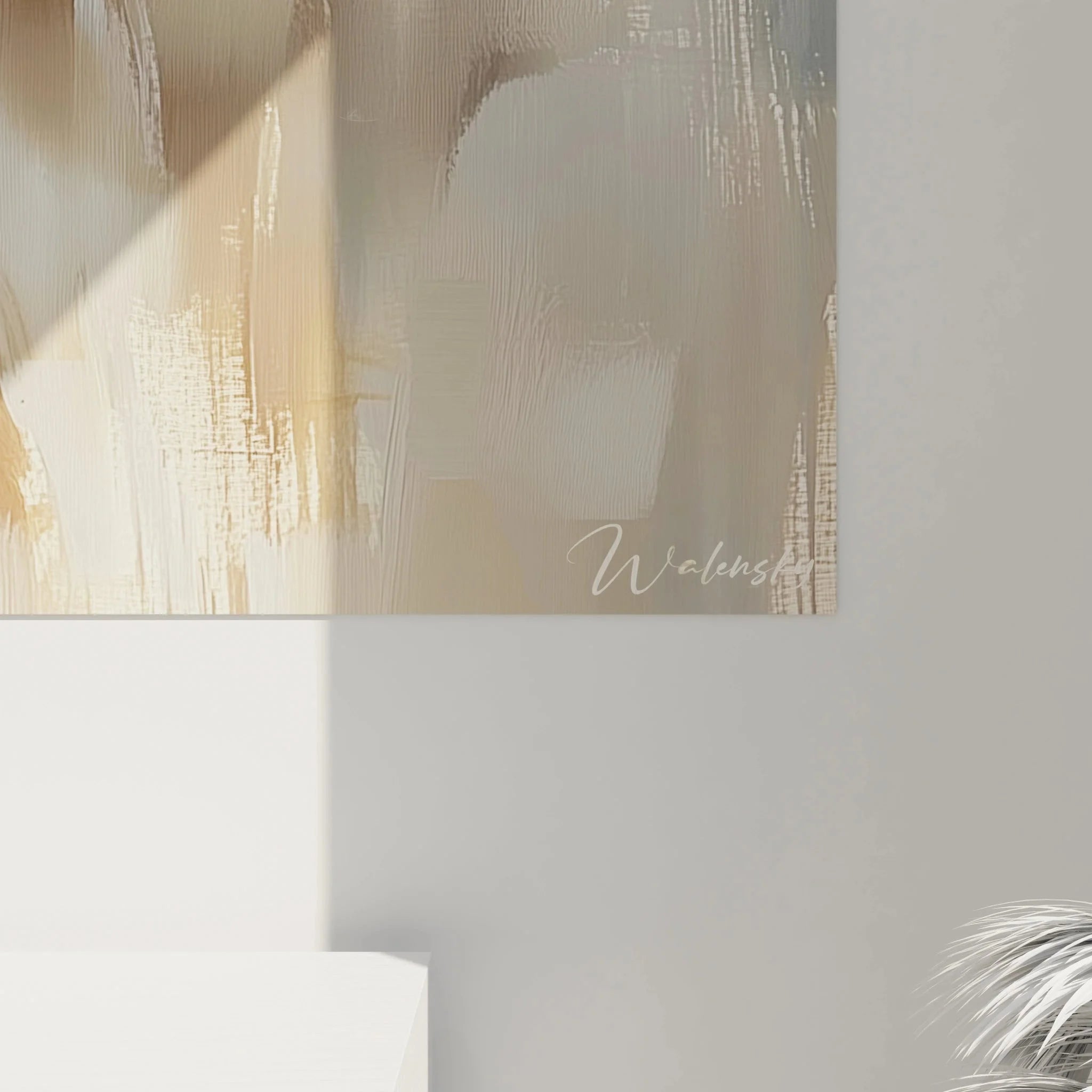 Gesamtansicht Wandbild Golden Retriever - Komplette Hunde Wanddekoration in warmen Erdtönen