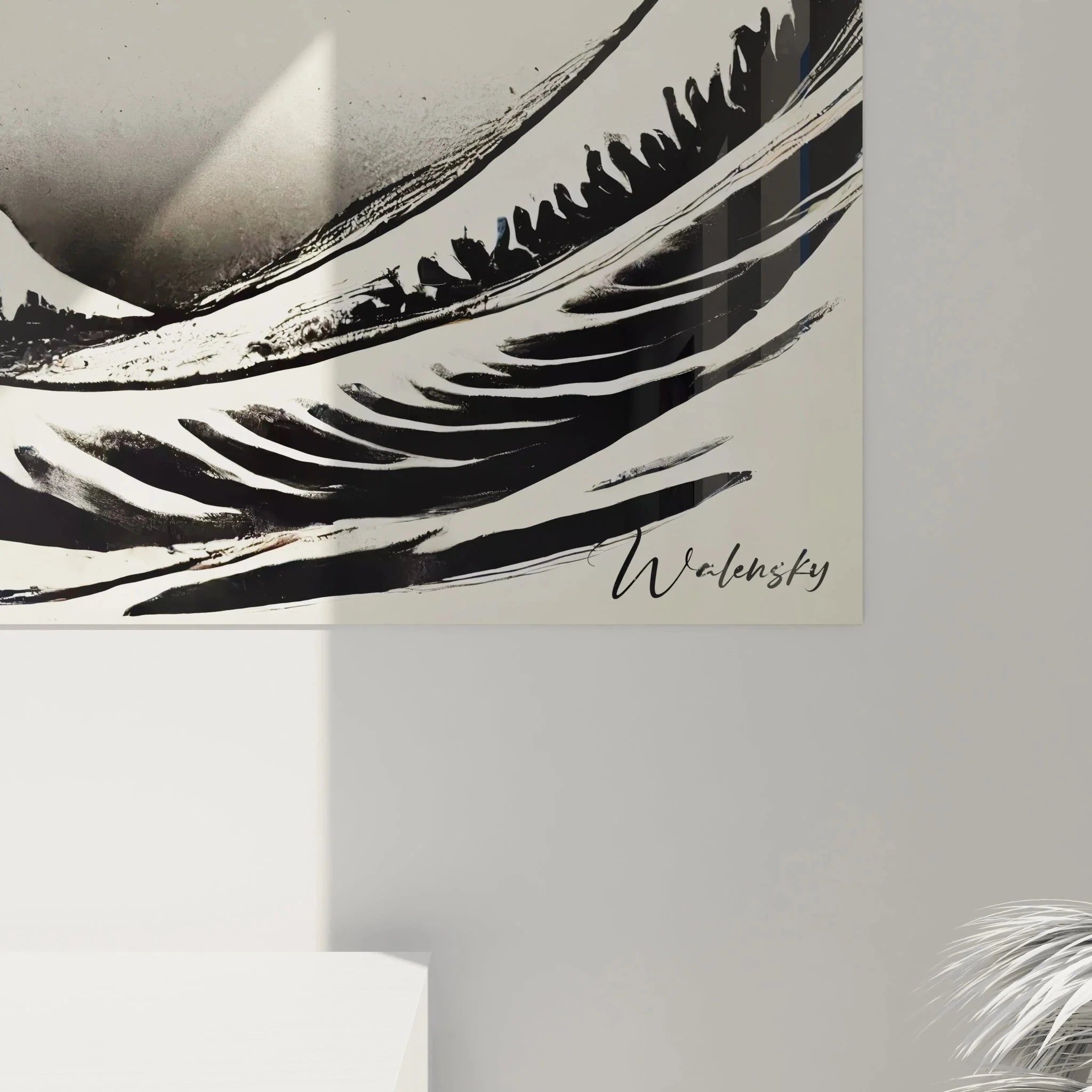 Gesamtansicht Wandbild Große Welle Japan Edition mit Mount Fuji Hintergrund Kunstdruck