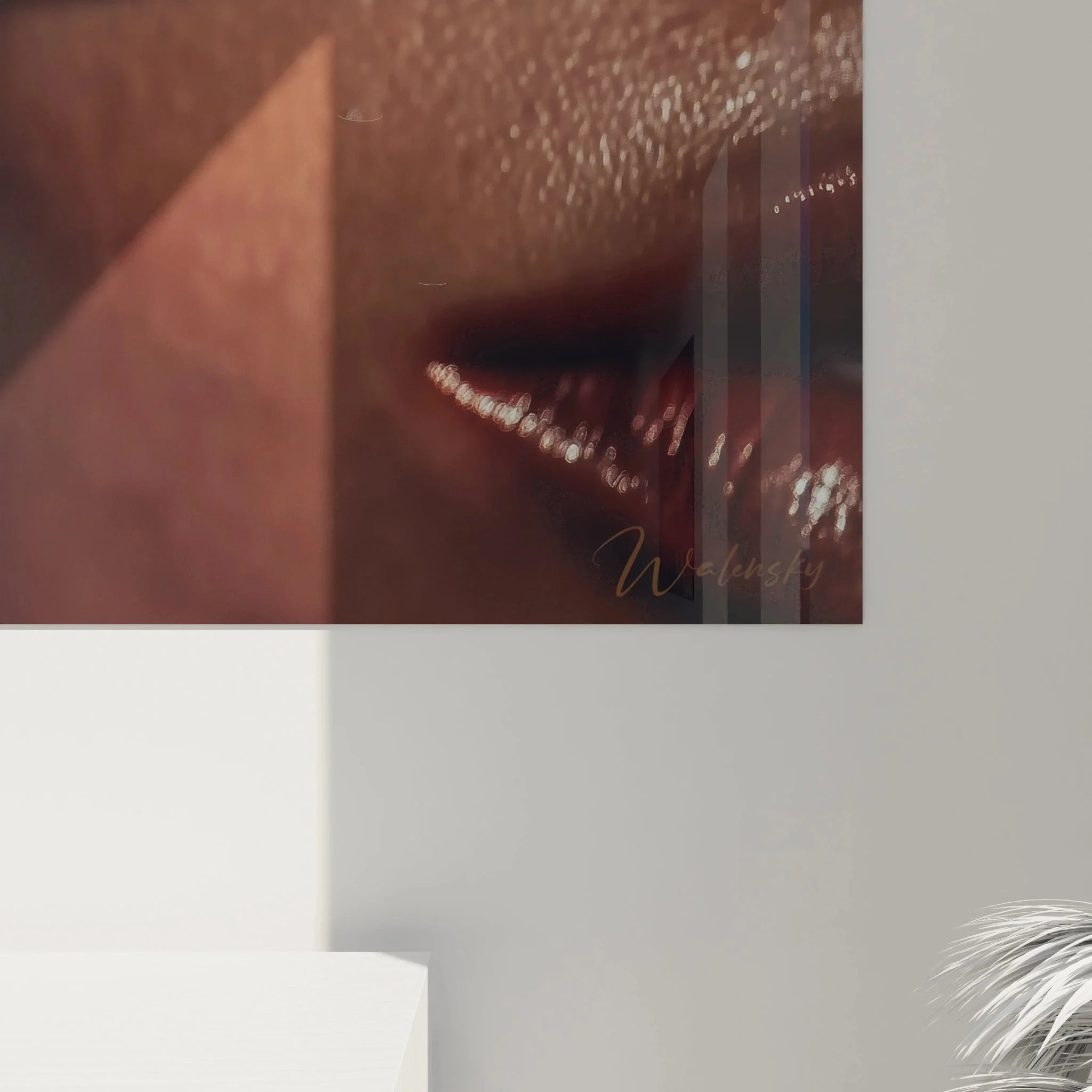 Gesamtansicht Wandbild High-End Lautsprecher mit atmosphärischen Bokeh-Effekten