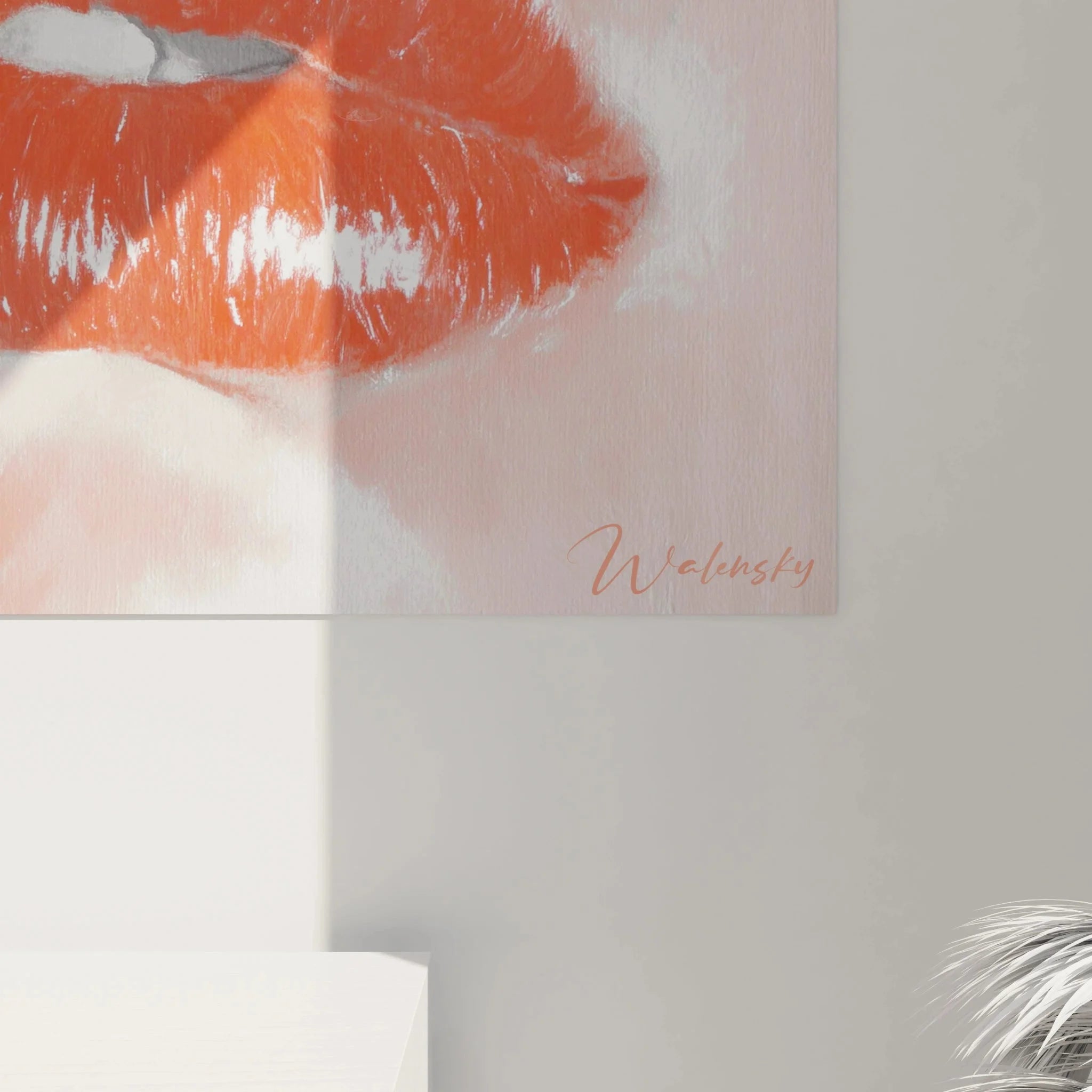 Gesamtansicht Wandbild Hyperrealismus Frauenporträt - moderne Kunstwerke für Wohnräume