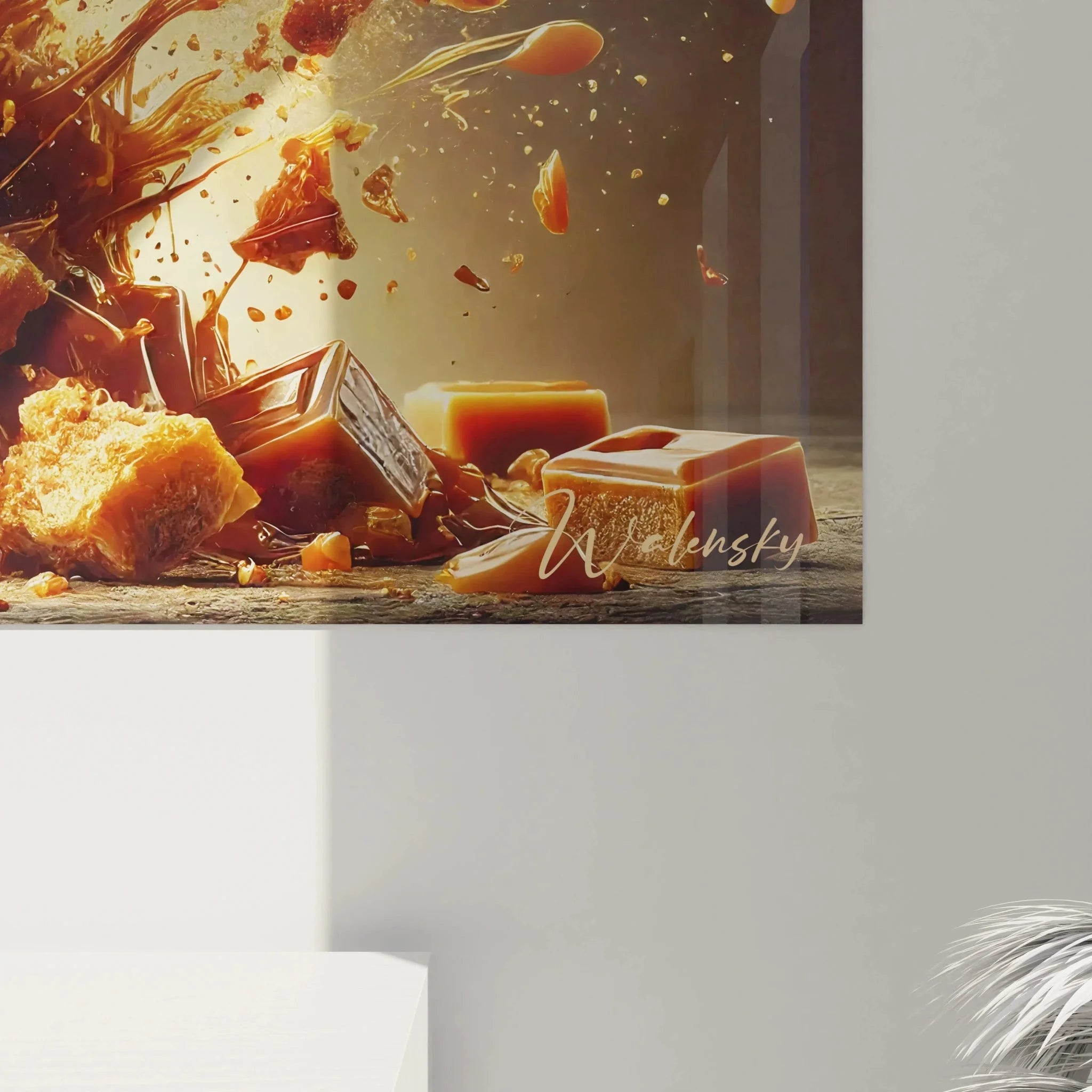 Gesamtansicht Wandbild Karamell Explosion - spektakuläre Süßwaren Wanddekoration