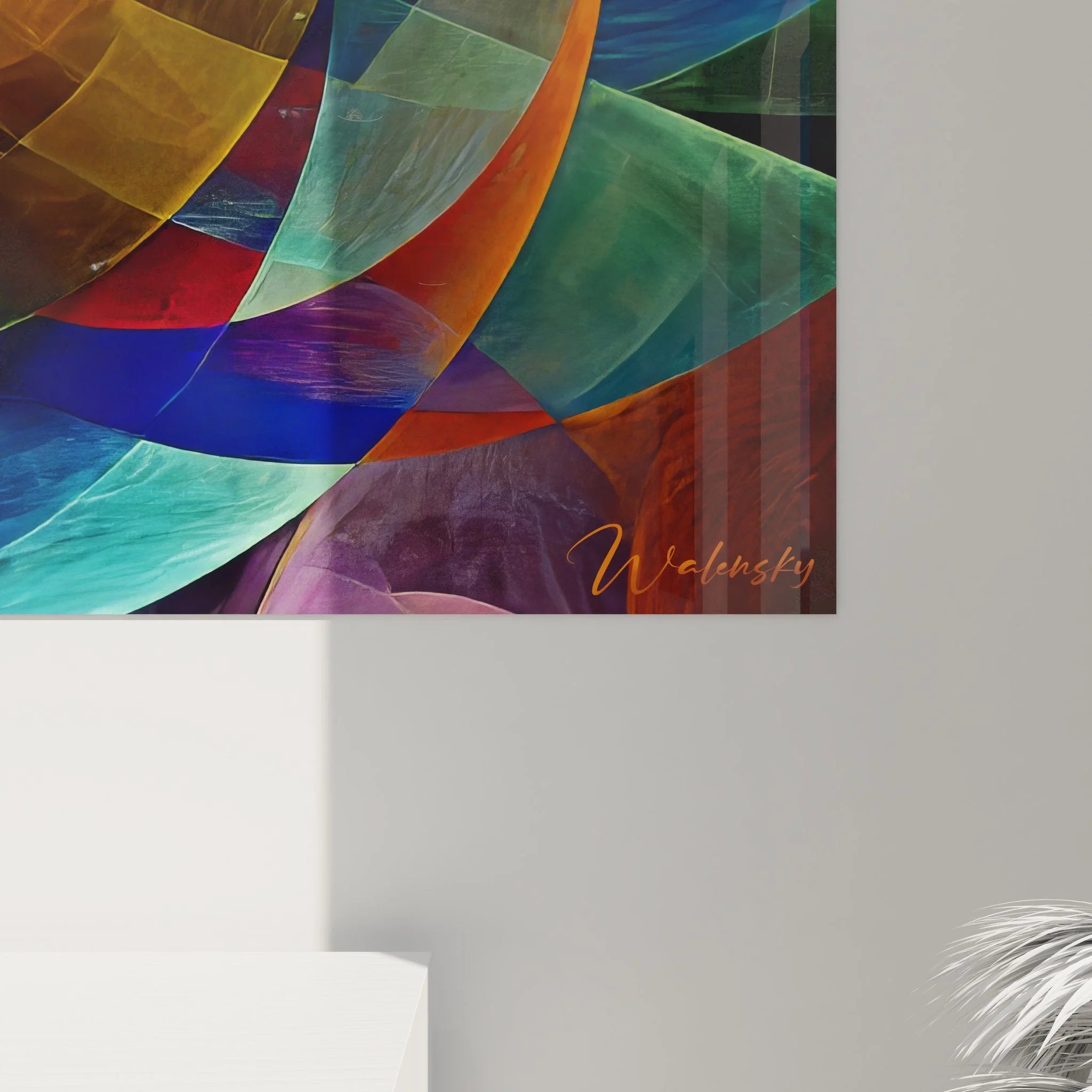 Gesamtansicht Wandbild abstrakte Kreise geometrisch Edition Geometrisch bunte moderne Wanddekoration Leinwand