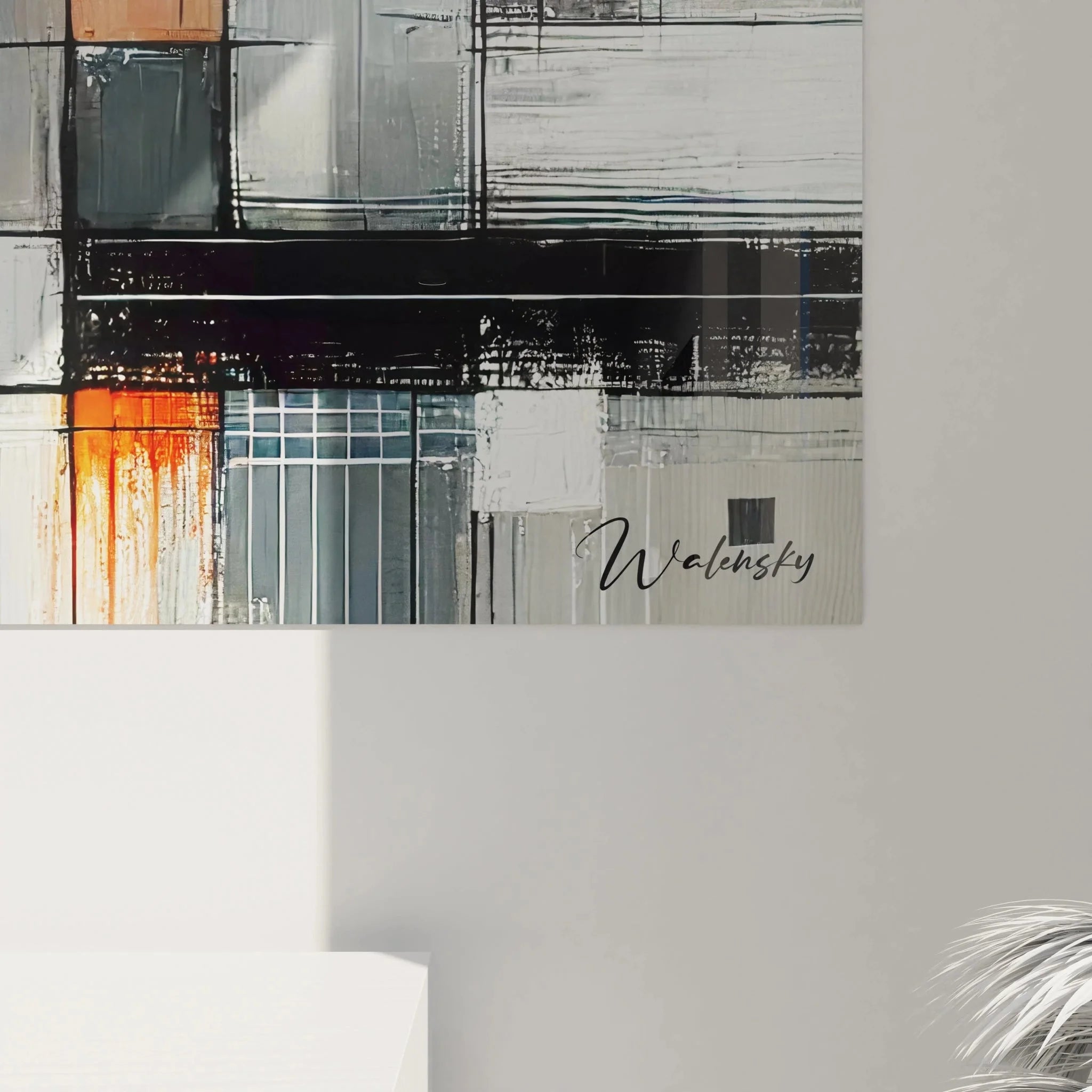 Gesamtansicht Wandbild abstrakte Komposition Edition Kubismus geometrische Wandkunst