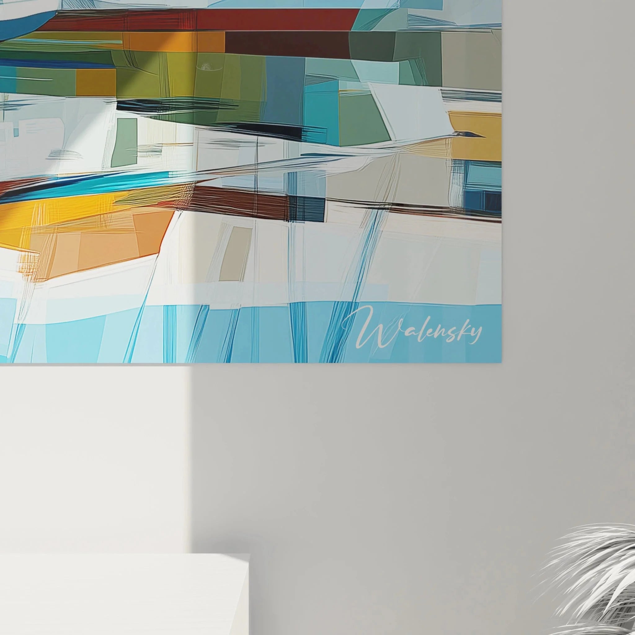 Gesamtansicht Wandbild Hafen mit Segelbooten - Maritime Wandkunst Überblick