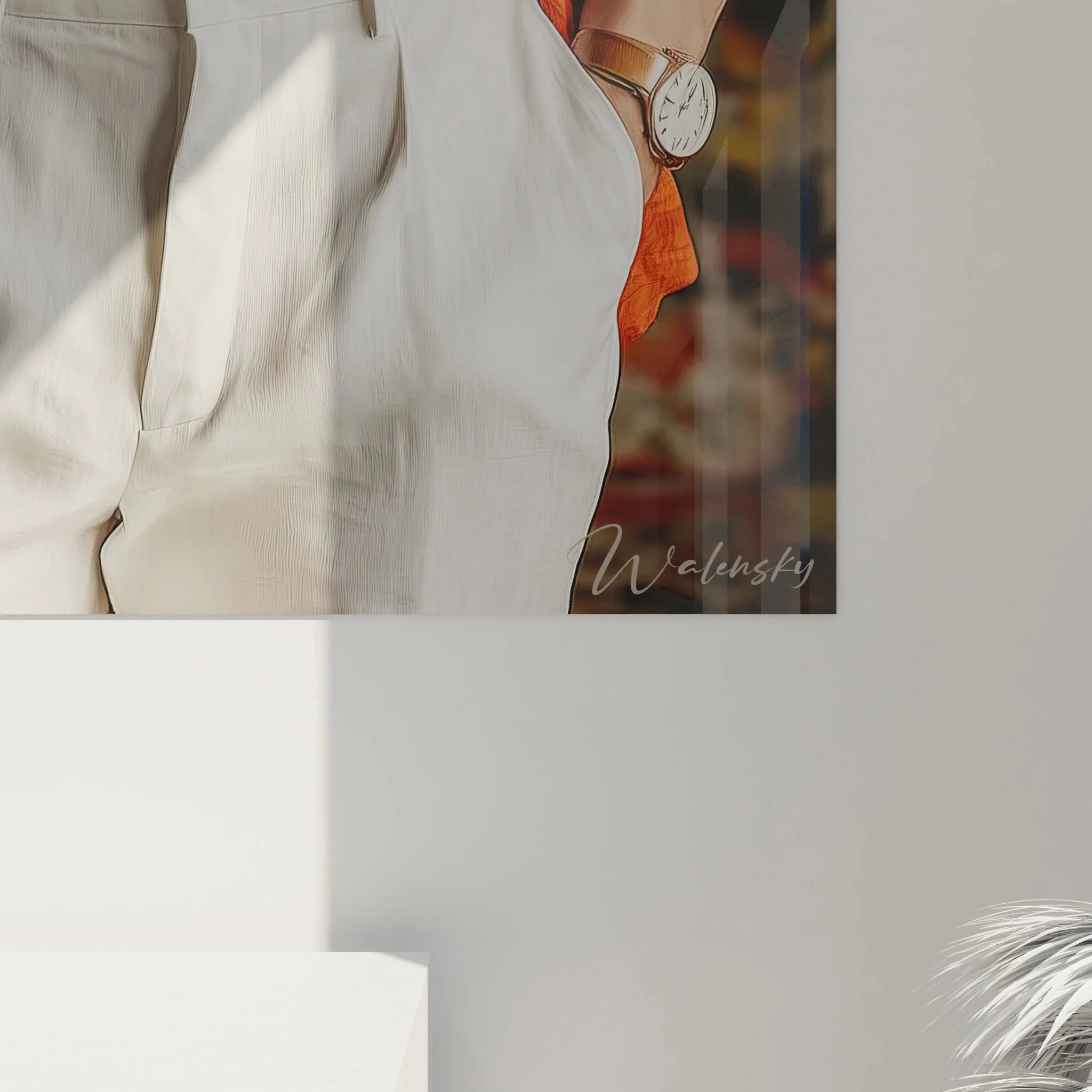 Gesamtansicht Wandbild moderne Männlichkeit - eleganter Mann Kunstdruck für Wohnraumgestaltung